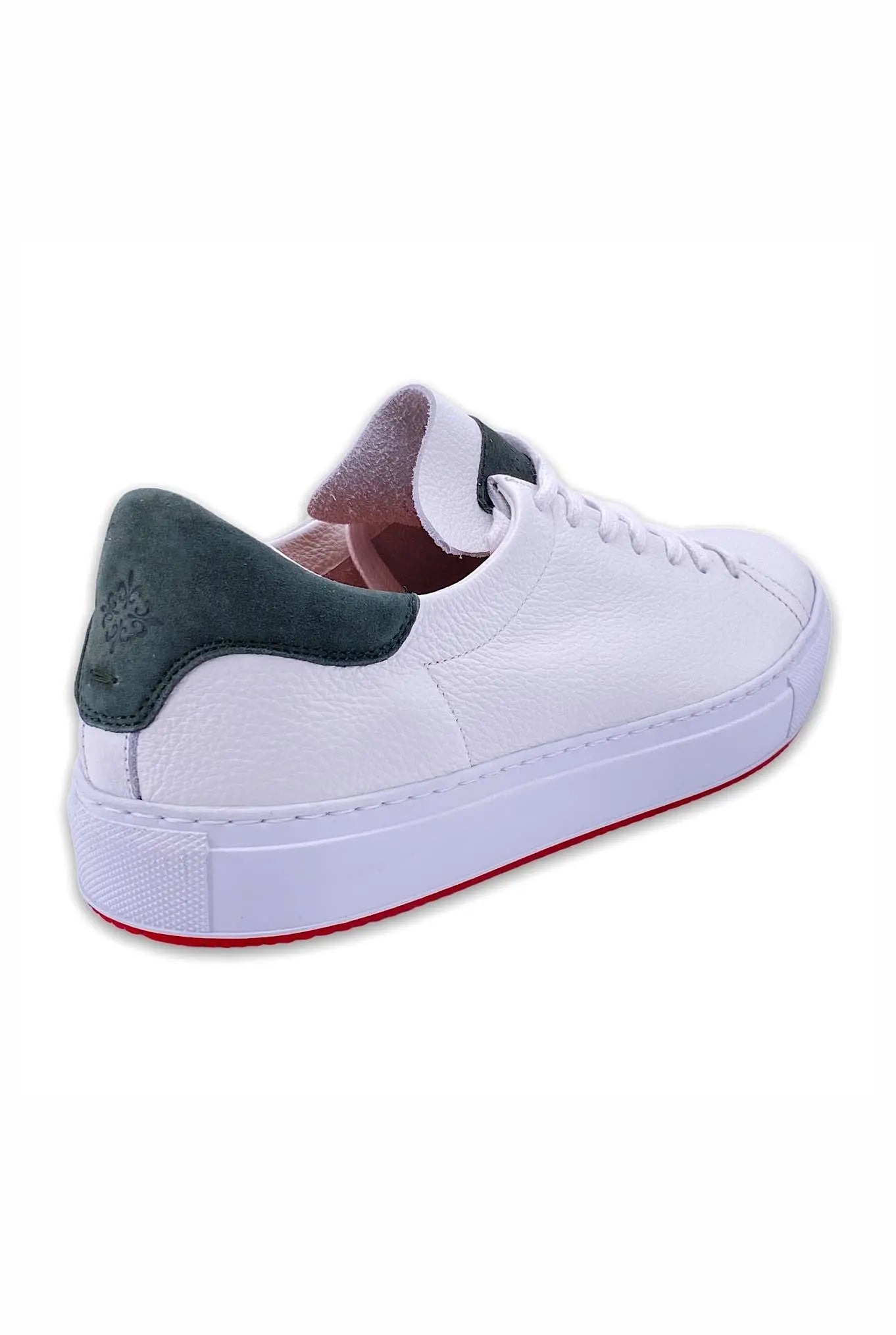 ANDREA VENTURA Sneakers Pelle Cervo Bianco Verde - Guarino Store