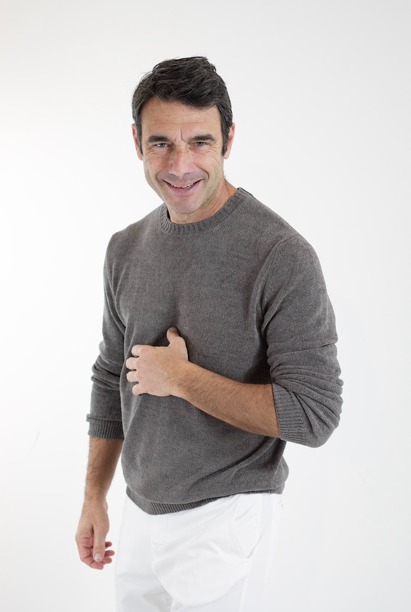 SETTEFILI CASHMERE Girocollo ML in Ciniglia Tortora Scuro - Guarino Store