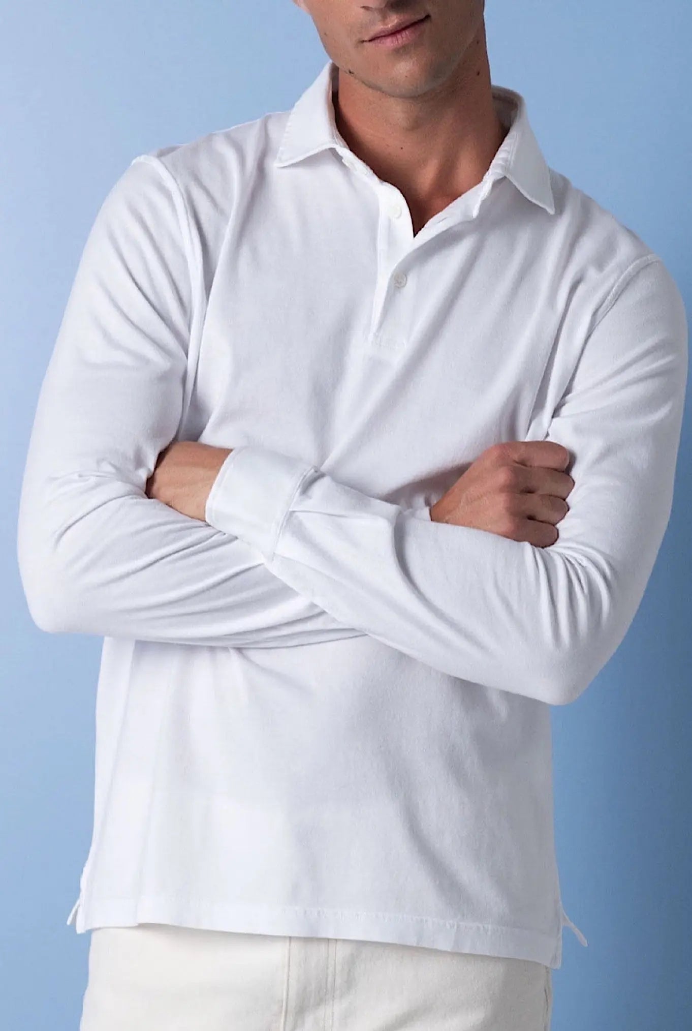 FEDELI Polo Maniche Lunghe mod. Zero Cotone Bianco - Guarino Store