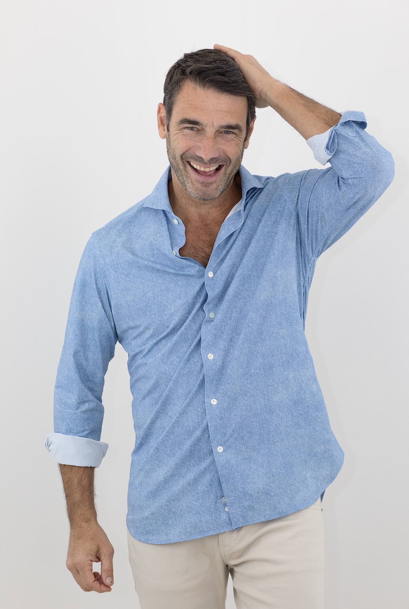 FFF Camicia Active Effetto Denim Azzurro - Guarino Store