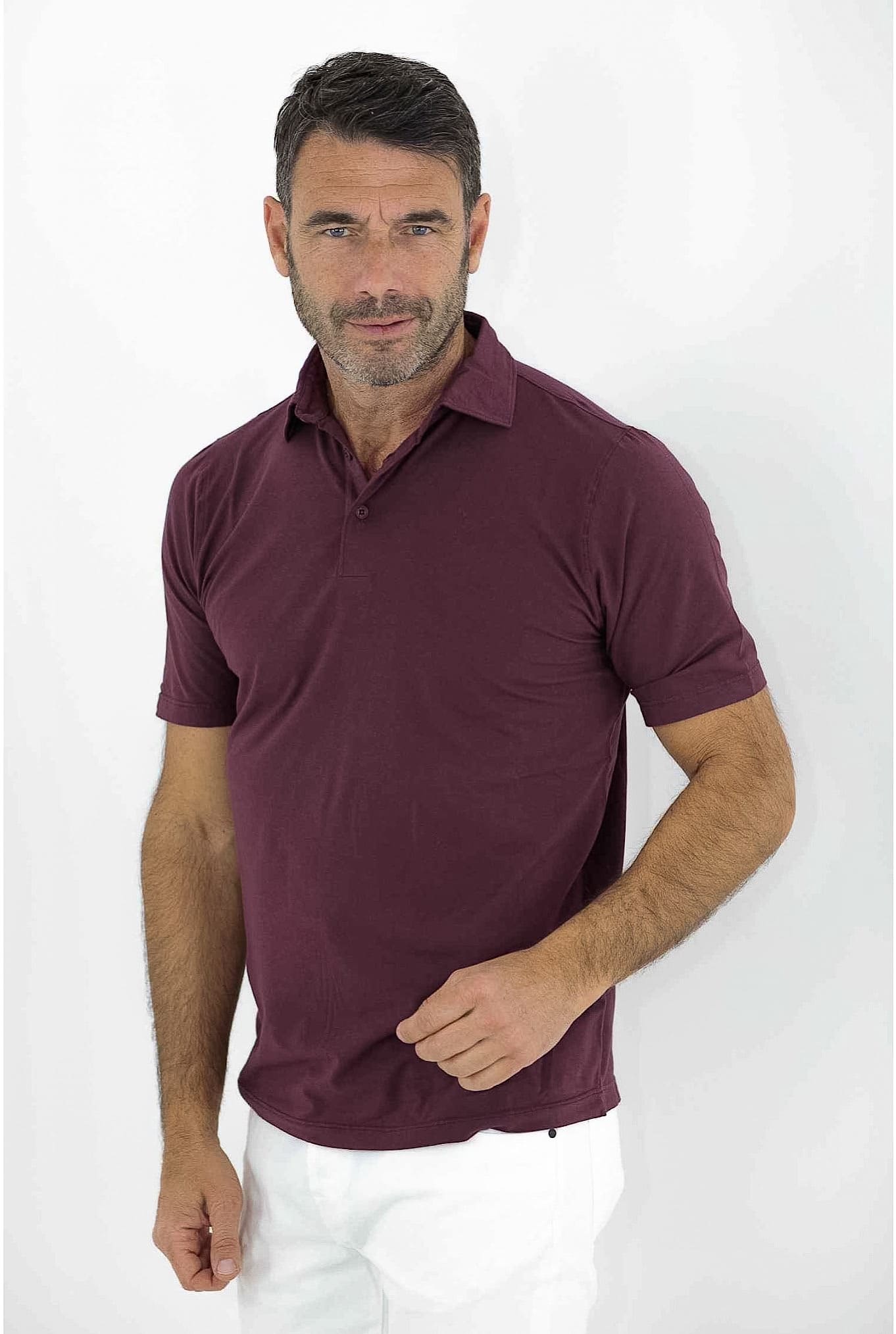 Polo Cotone Pima Maniche Corte Bordeaux KIRED