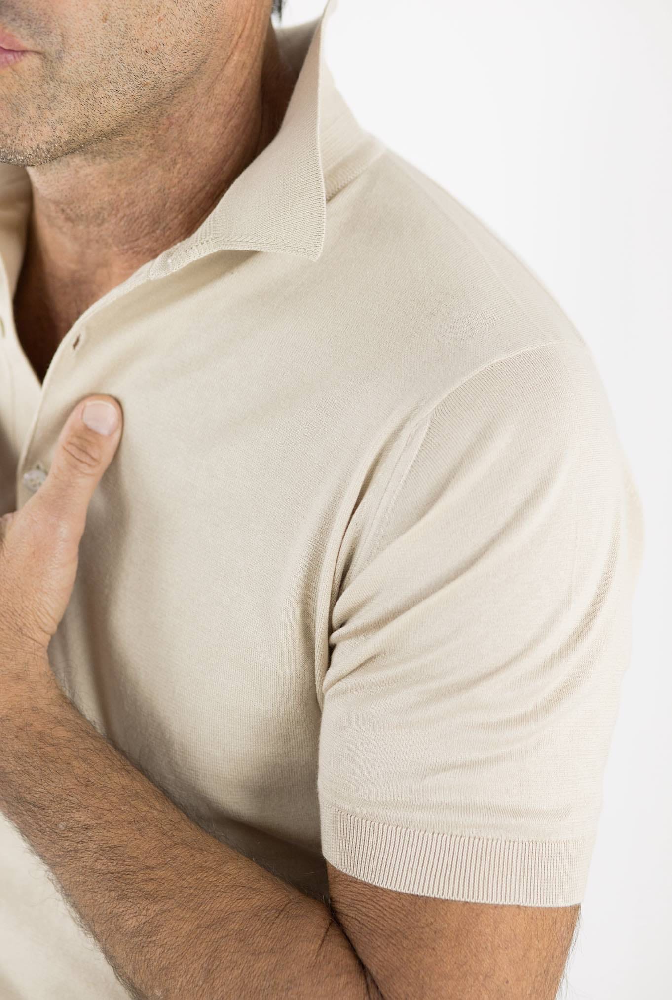 JOHN SMEDLEY Polo mod. Adrian Cotone Sea Island Beige - Guarino Store