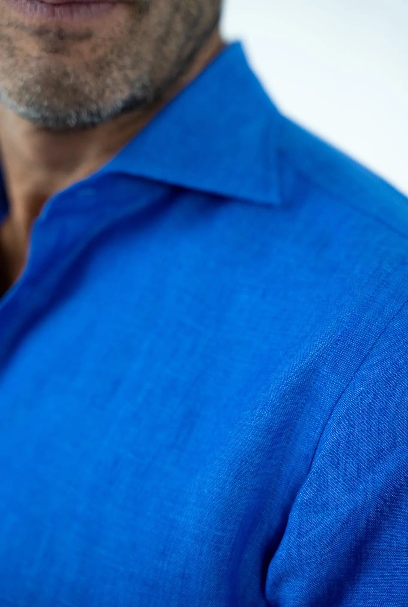 BORRIELLO Camicia in Lino Blu Elettrico - Guarino Store