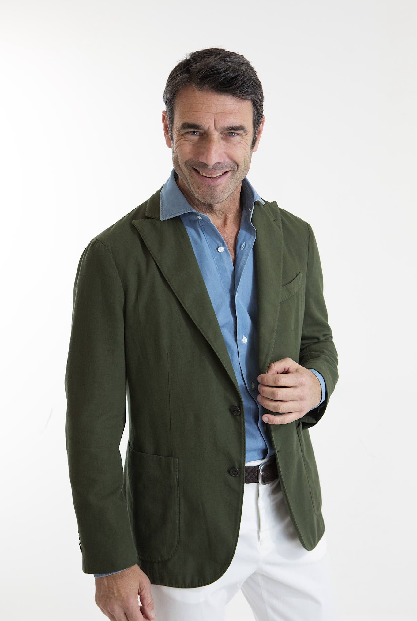 BOGLIOLI Giacca K-Jacket Cotone e Lino Verde - Guarino Store
