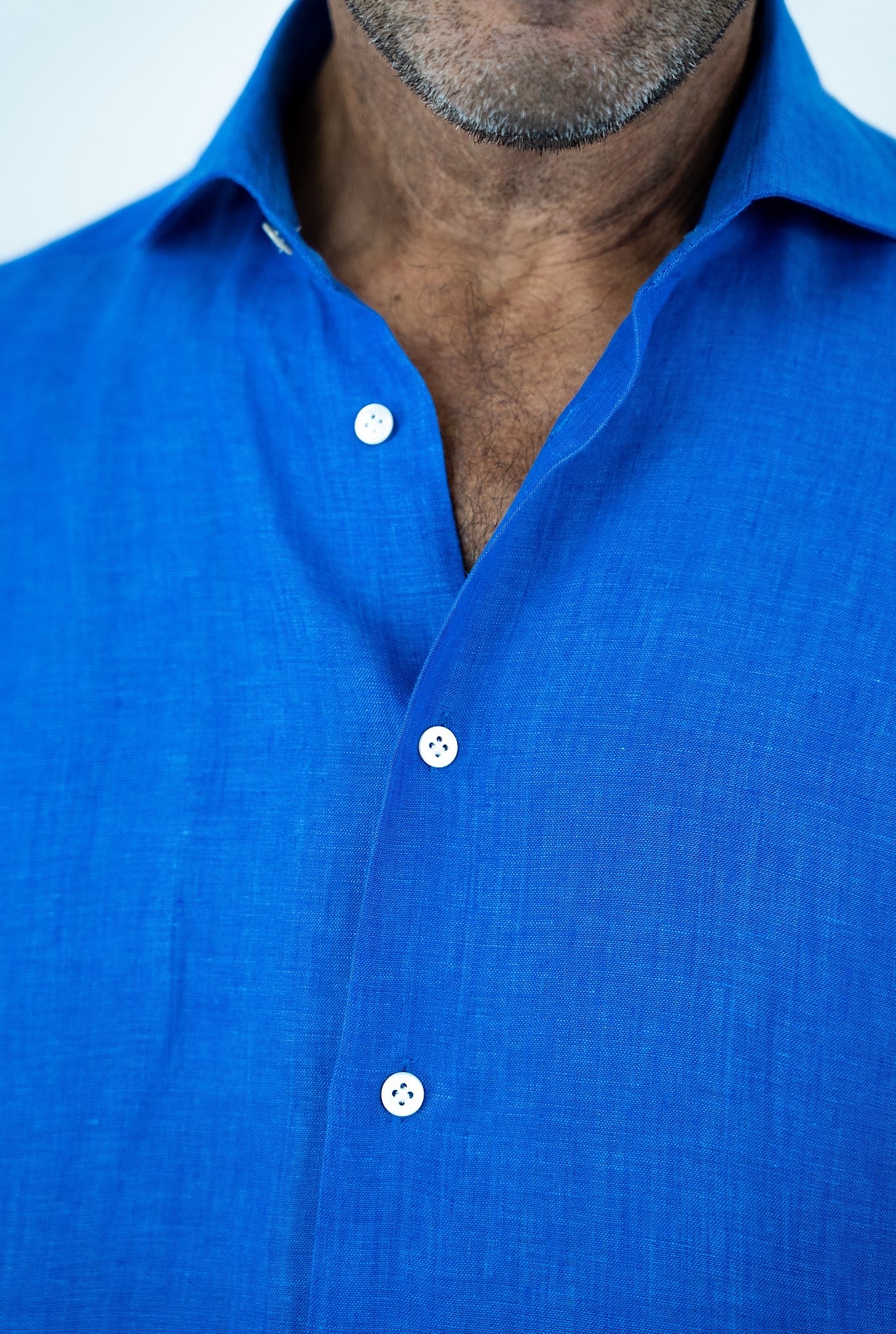 BORRIELLO Camicia in Lino Blu Elettrico - Guarino Store