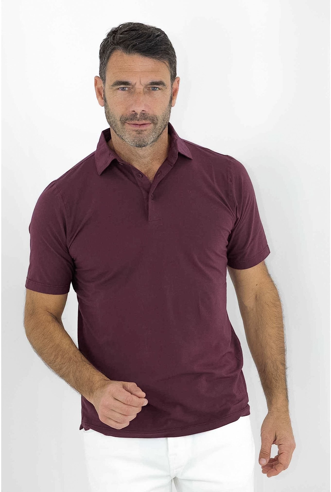 KIRED Polo Cotone Pima Maniche Corte Bordeaux - Guarino Store