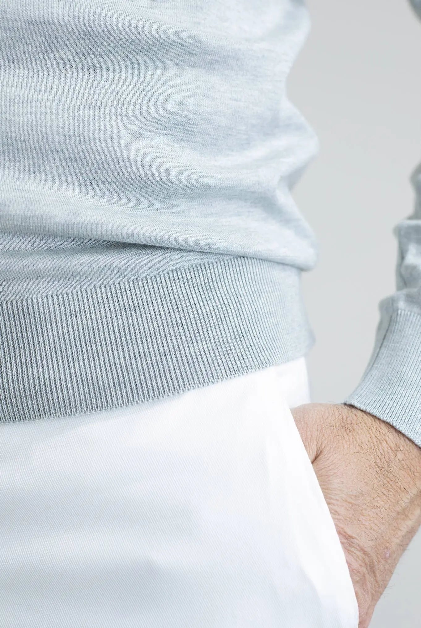 GUARINO Polo ML Cotone Sea Island Grigio Chiaro - Guarino Store