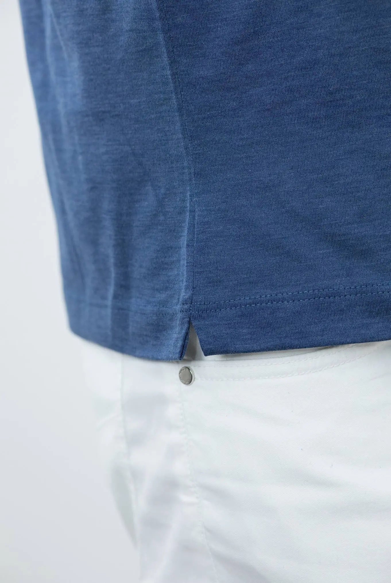 MARCO PESCAROLO T-Shirt Seta Cotone Avio Mélange - Guarino Store