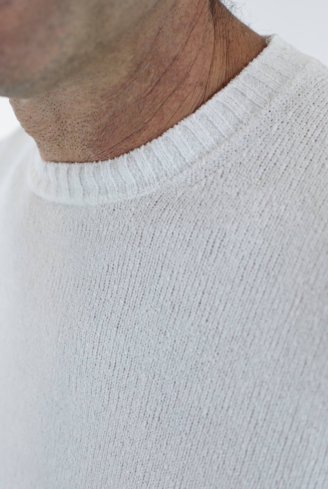 SETTEFILI CASHMERE Crewneck ML in White Chenille
