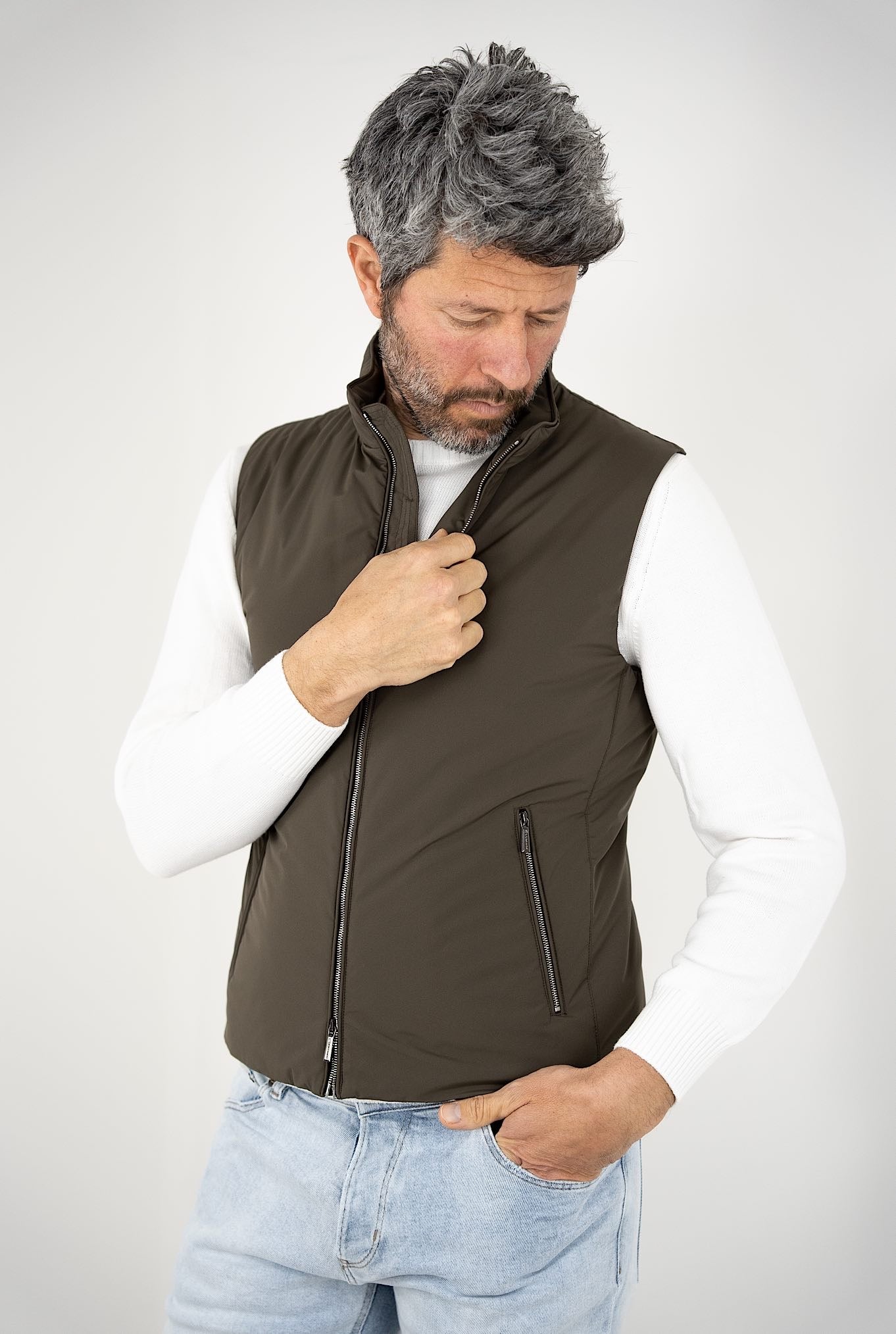 MOORER Gilet mod. Senio Super Leggero Idrorepellente Verde Militare - Guarino Store