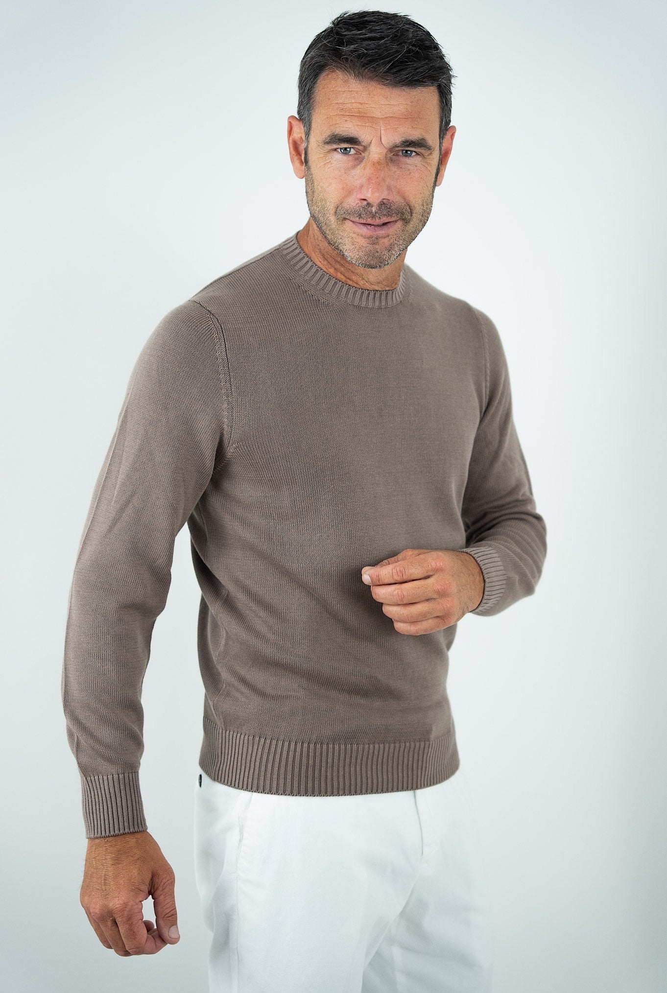 GUARINO Girocollo 2 Fili Cotone Beige - Guarino Store