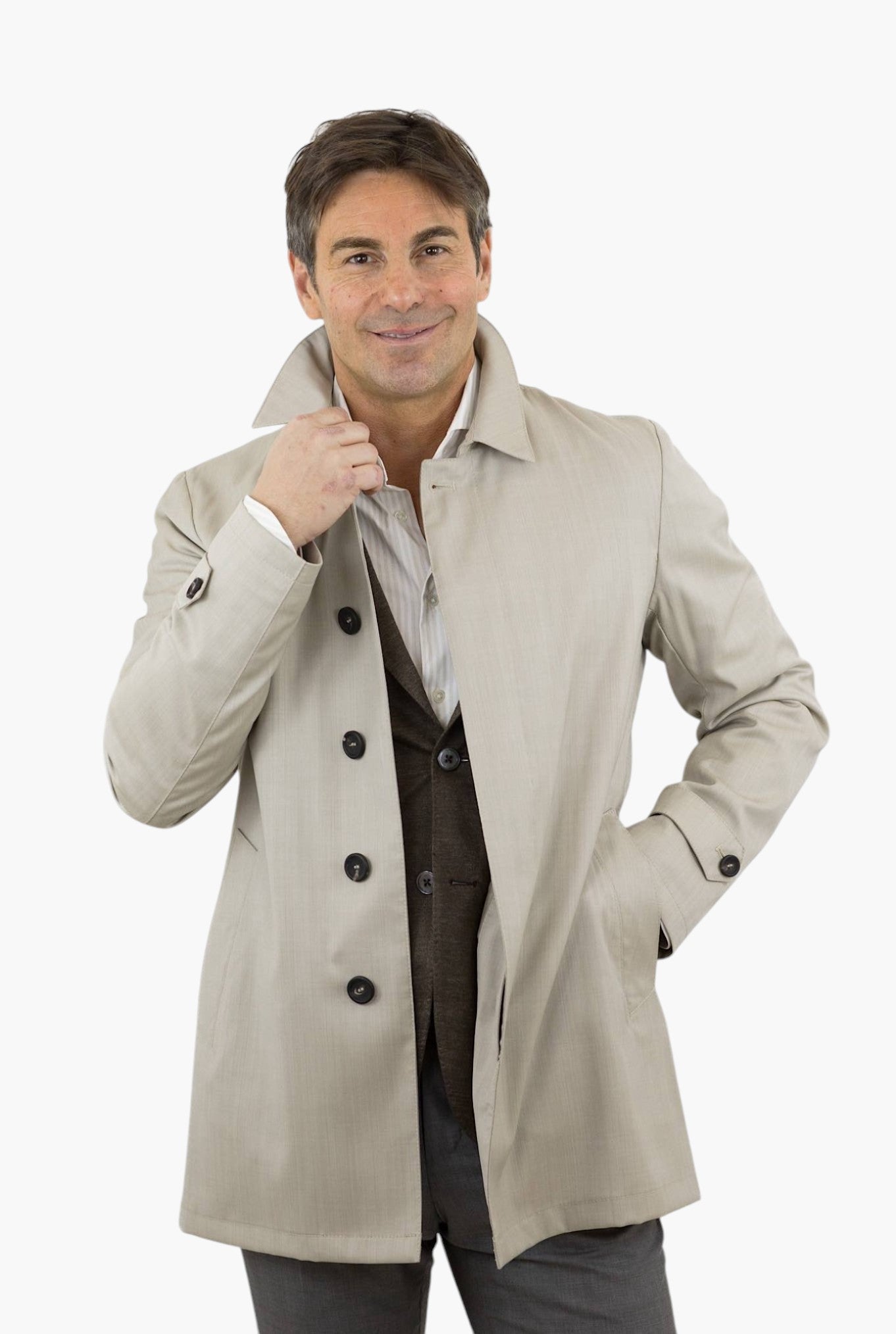 GUARINO Carcoat tessuto Solaro Vitale Barberis Canonico Beige - Guarino Store