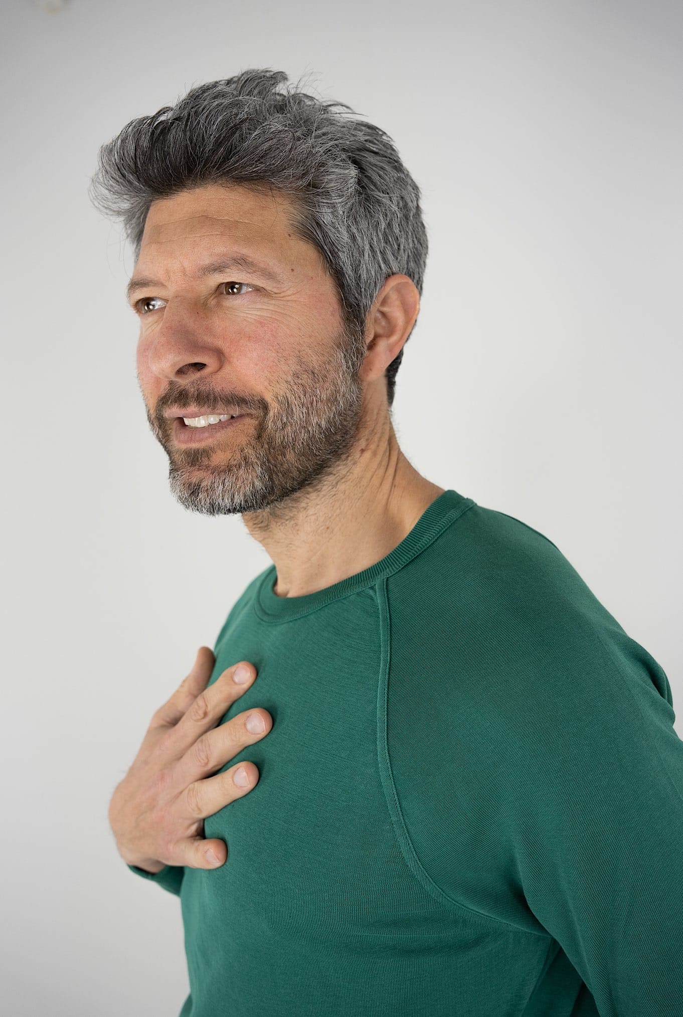 Maglia Girocollo Taglio Felpa Verde - Guarino Store