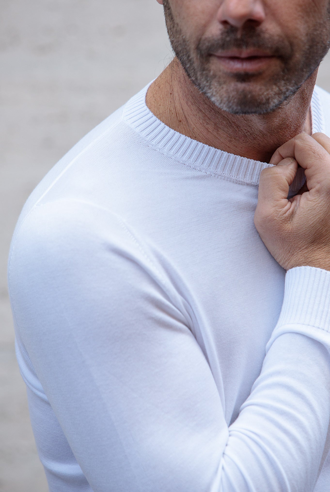 MALO Girocollo Cotone Super Soft Bianco - Guarino Store