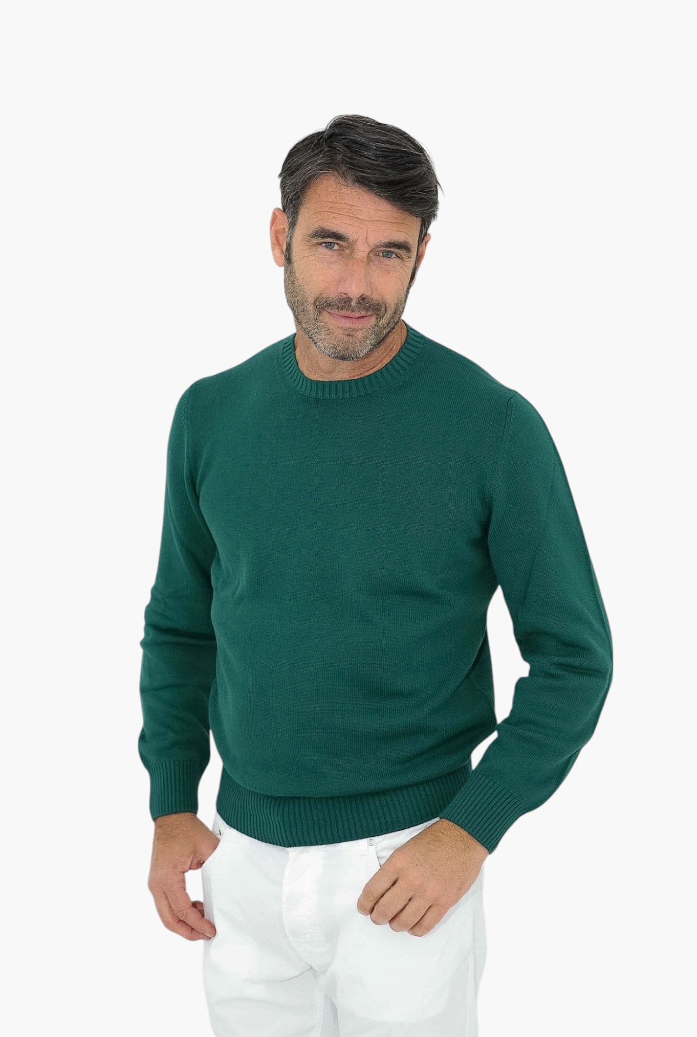 GUARINO Girocollo 2 Fili Cotone Verde