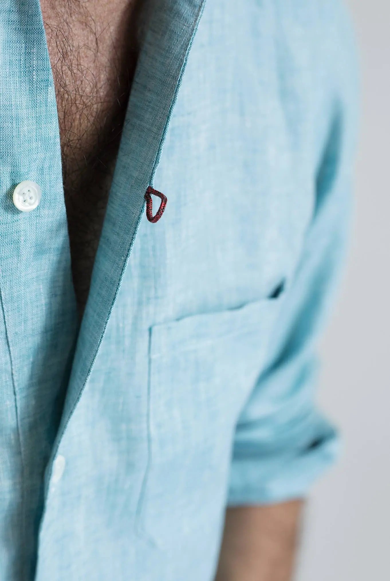 SEASE Camicia ML Fish Tail Lino Poweder Blu - Guarino Store