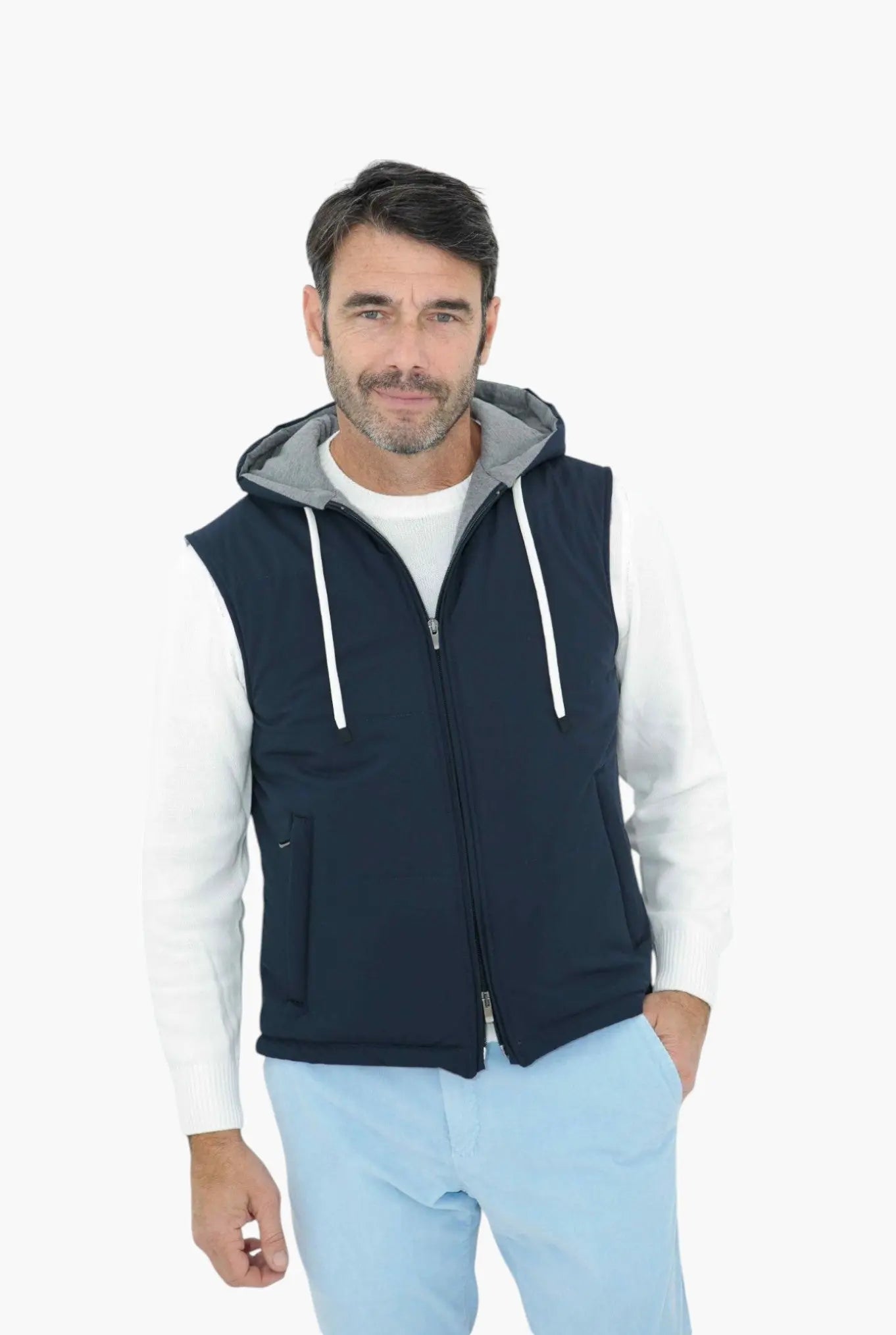GUARINO Gilet con Cappuccio Blu GUARINO