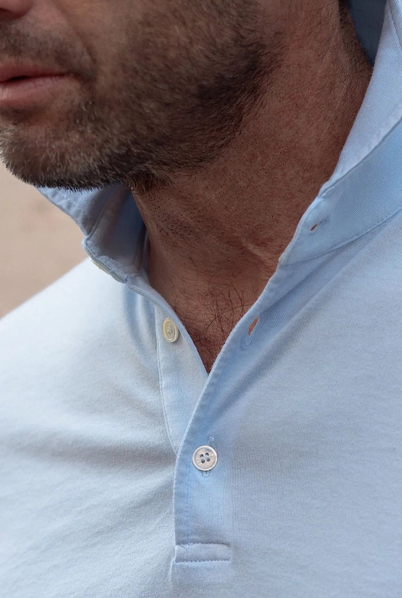 FEDELI Polo Maniche Lunghe mod. Zero Cotone Celeste - Guarino Store