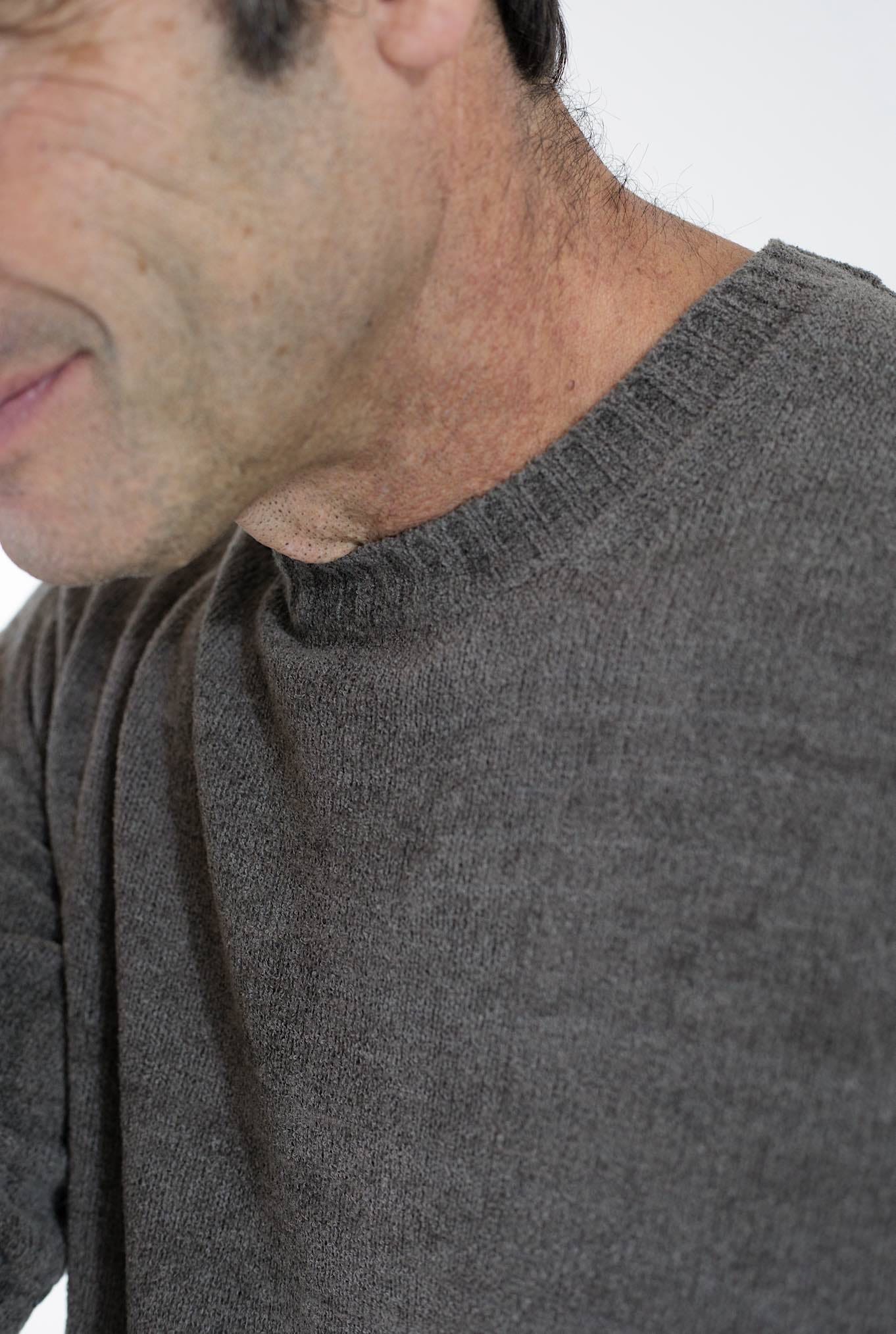 SETTEFILI CASHMERE Crewneck ML in Dark Taupe Chenille