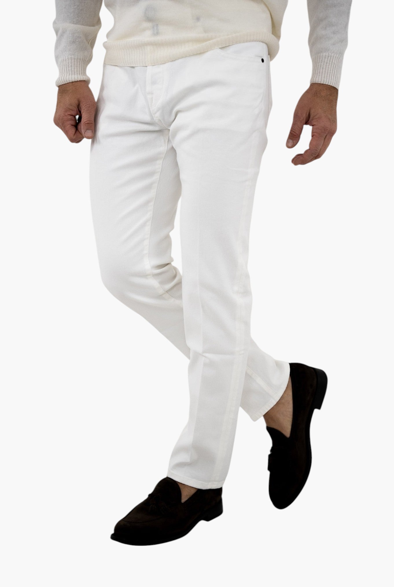 JACOB COHEN Pantaloni Scott Cropped Carrot Fit Bianco LIMITED EDITIONS