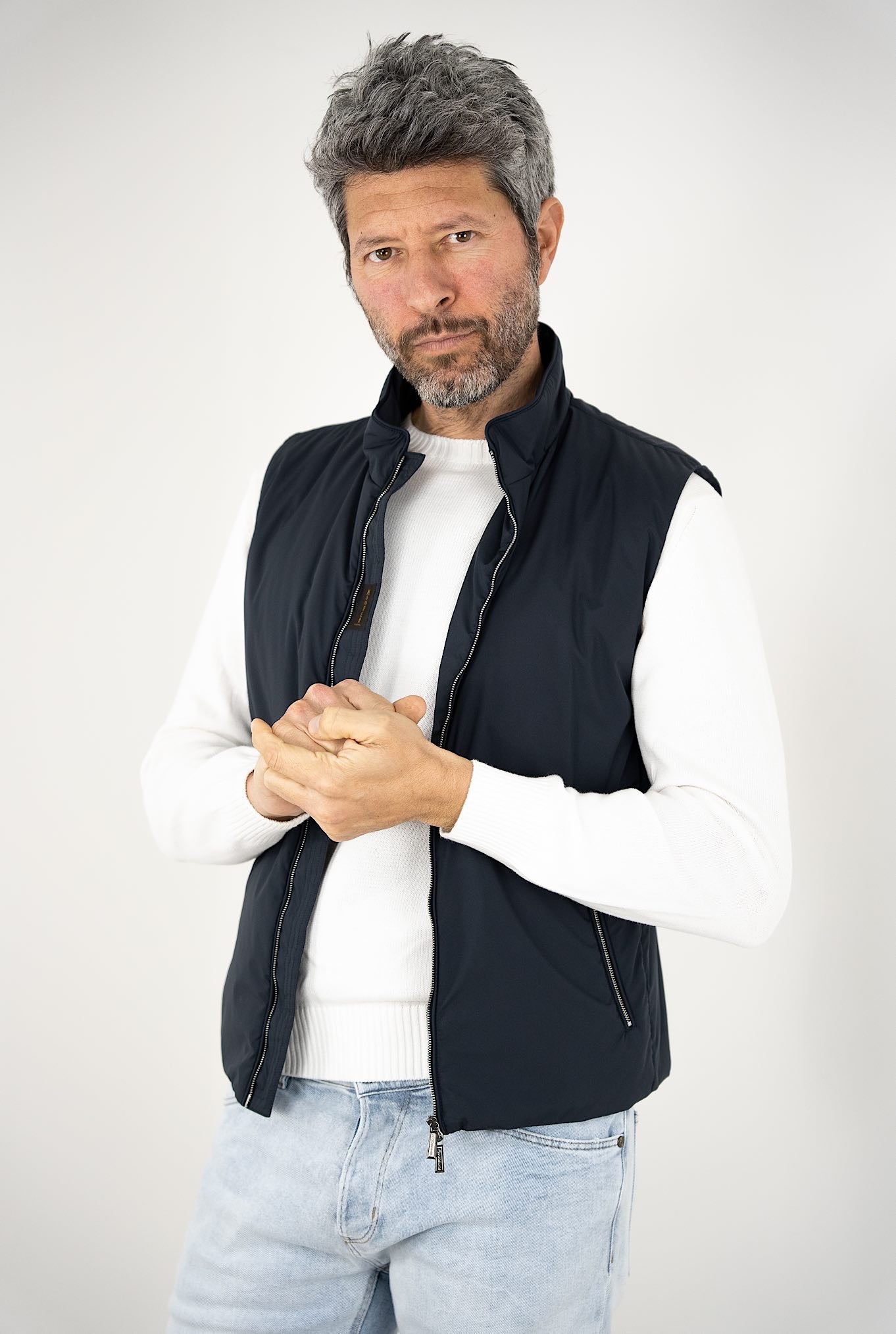 MOORER Gilet mod. Senio Super Leggero Idrorepellente Blu Navy - Guarino Store