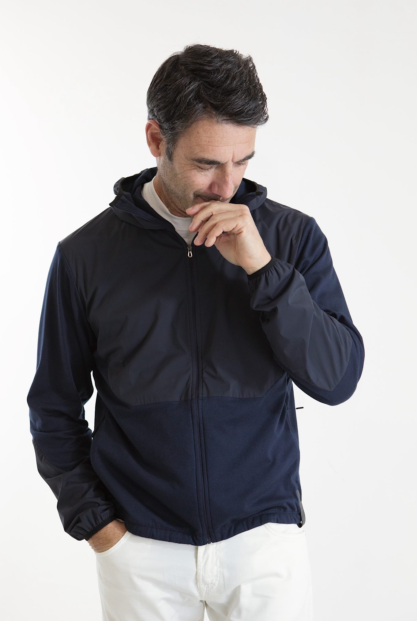 SEASE Felpa Cappuccio Jersey Blu Navy - Guarino Store