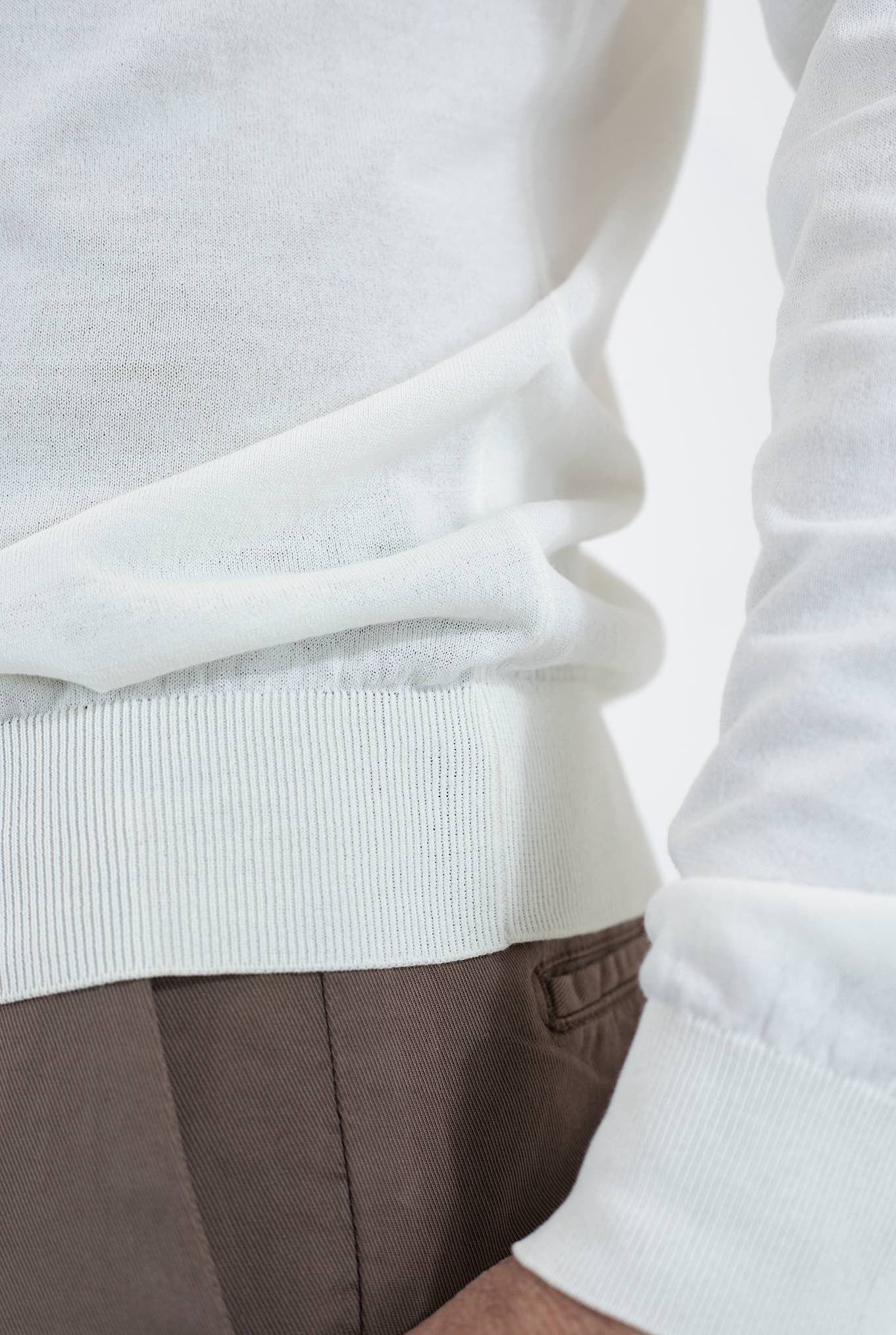 GUARINO Polo ML in Cotone Crepe Bianco - Guarino Store