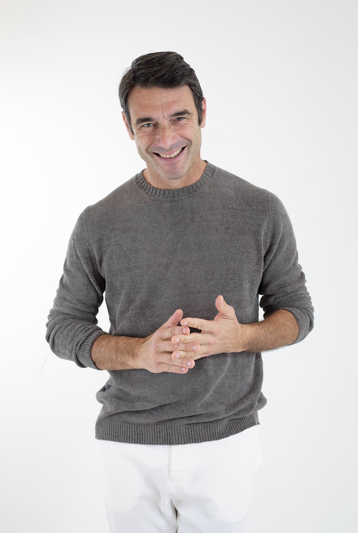 SETTEFILI CASHMERE Girocollo ML in Ciniglia Tortora Scuro - Guarino Store