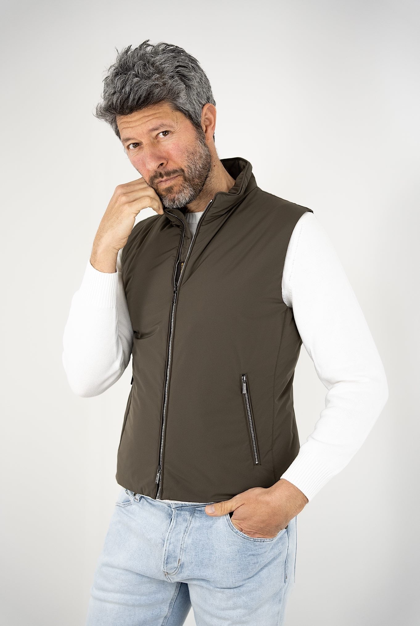 MOORER Gilet mod. Senio Super Leggero Idrorepellente Verde Militare - Guarino Store