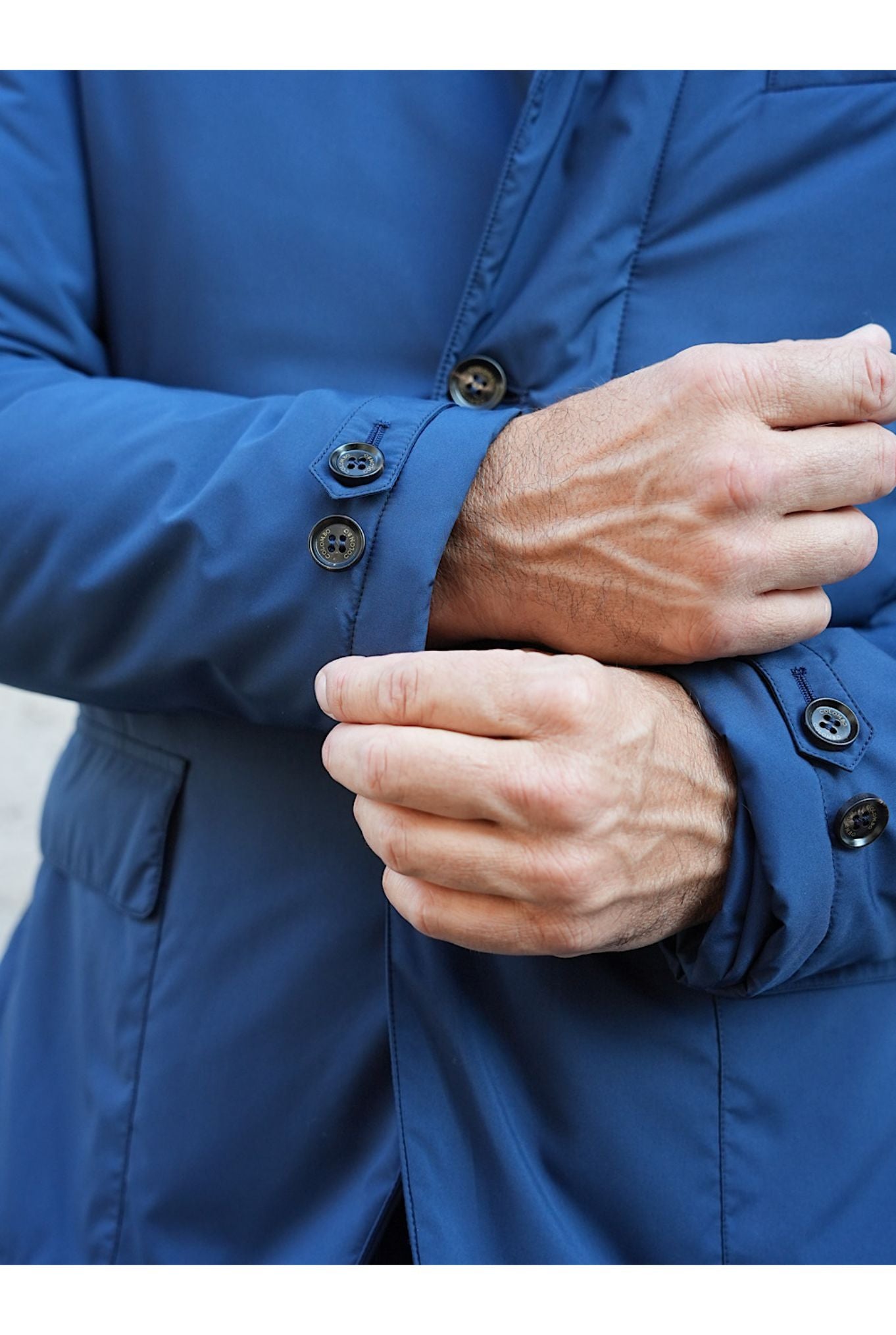 Colombo Giubbino Giacca Foderata in Cashmere Blu - Guarino Store