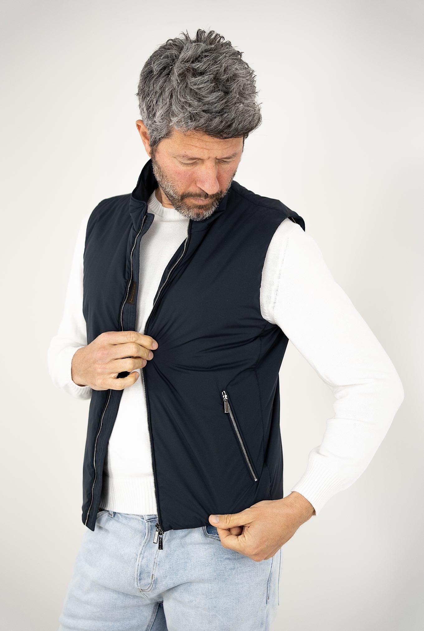 MOORER Gilet mod. Senio Super Leggero Idrorepellente Blu Navy - Guarino Store