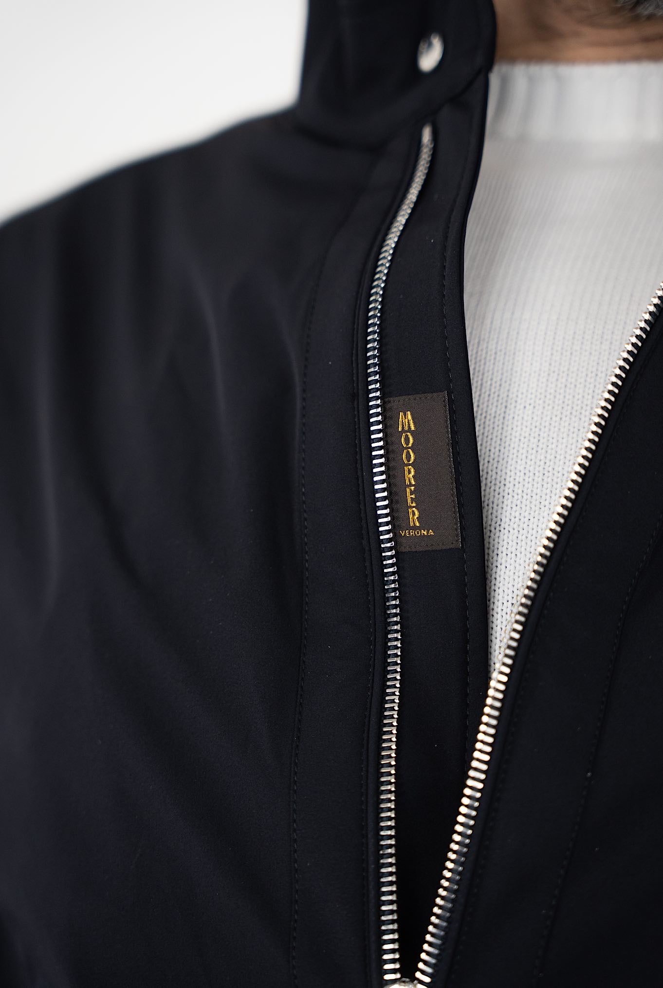 MOORER Bomber mod. Alberti Stretch Water Resistant Blu Scuro - Guarino Store