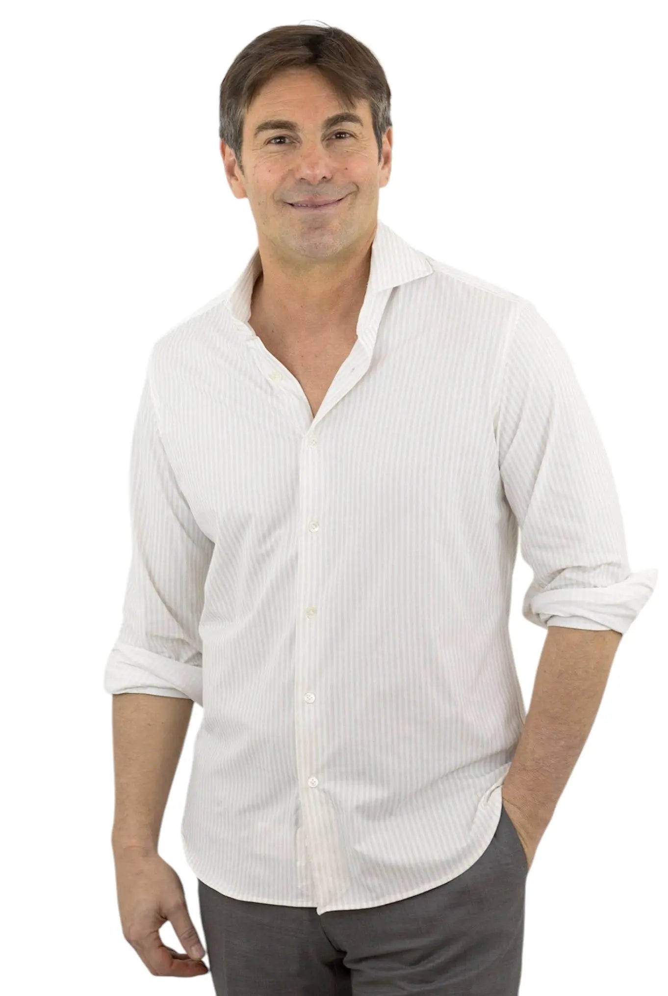 FFF Camicia Active Righe Beige - Guarino Store