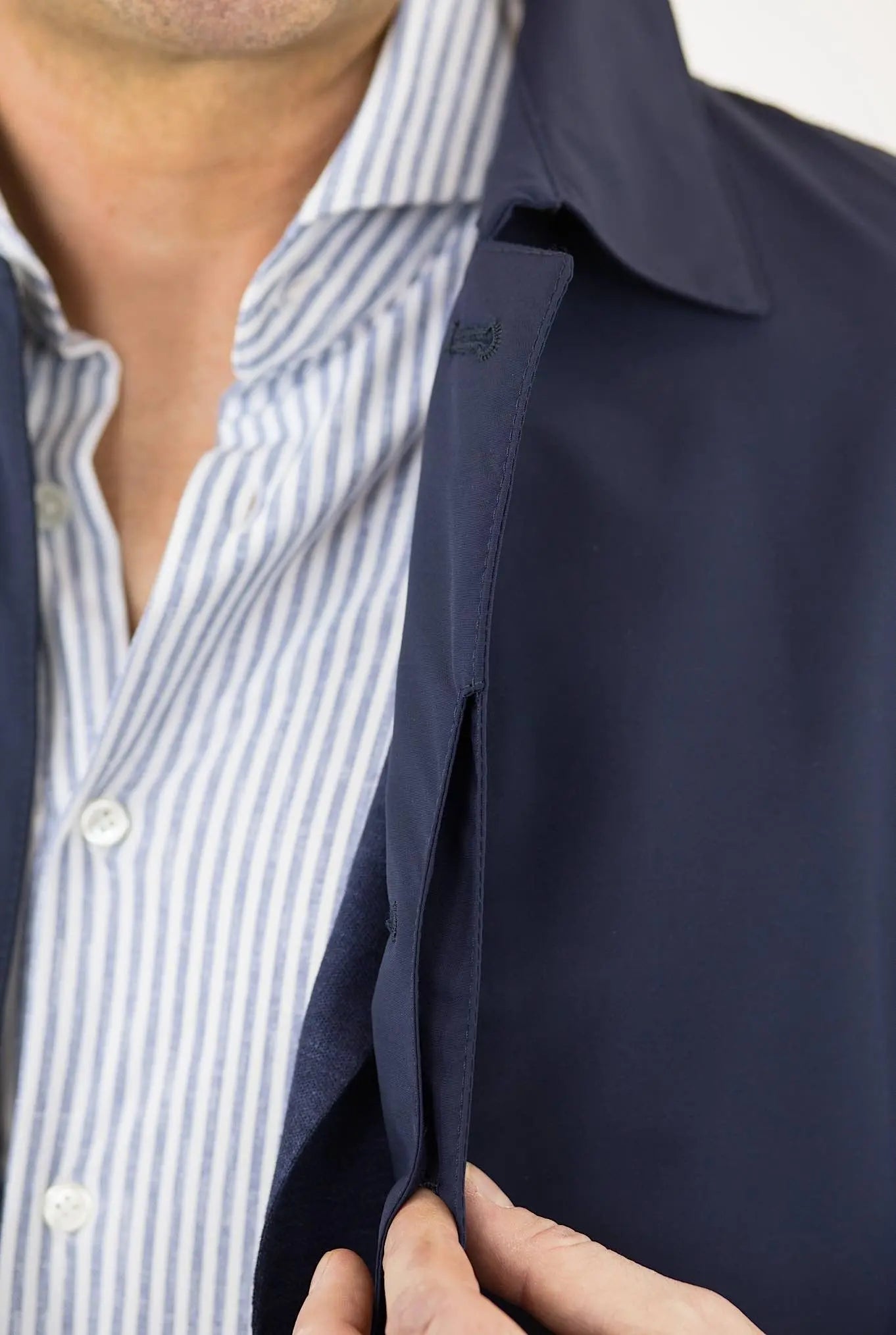GUARINO Carcoat tessuto Loro Piana Blu Navy - Guarino Store