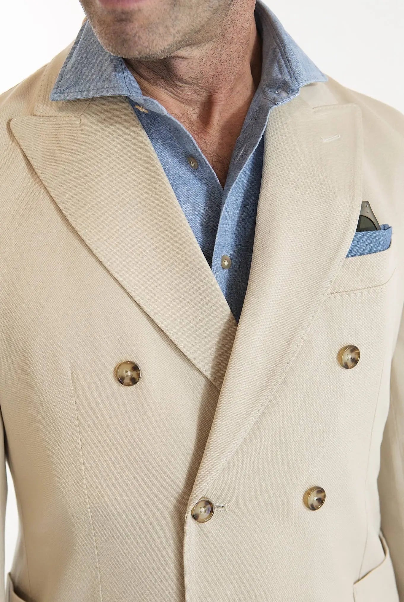 CIRCOLO 1901 Giacca Doppiopetto Jersey Cotone Beige Chiaro - Guarino Store