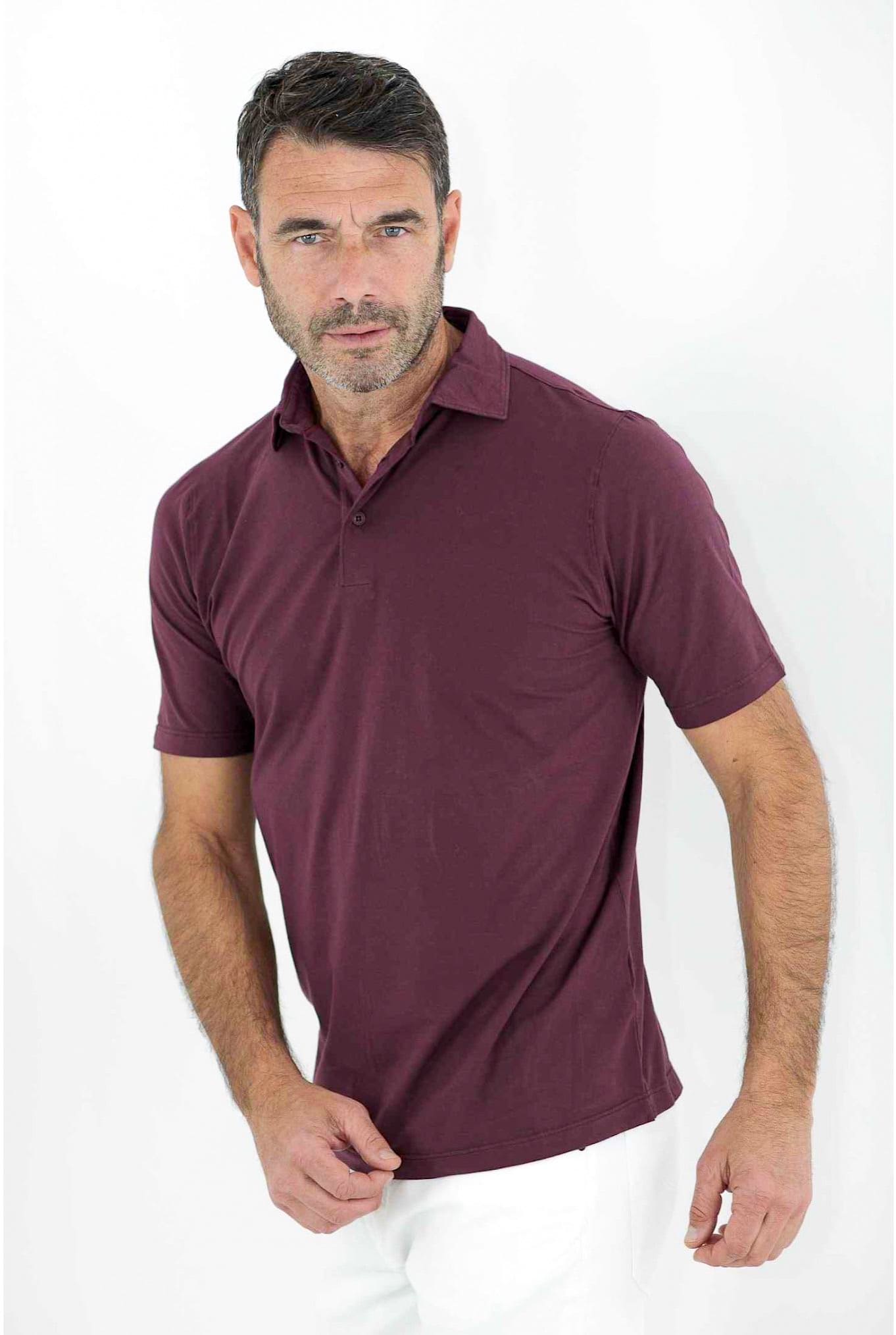 Polo Cotone Pima Maniche Corte Bordeaux KIRED