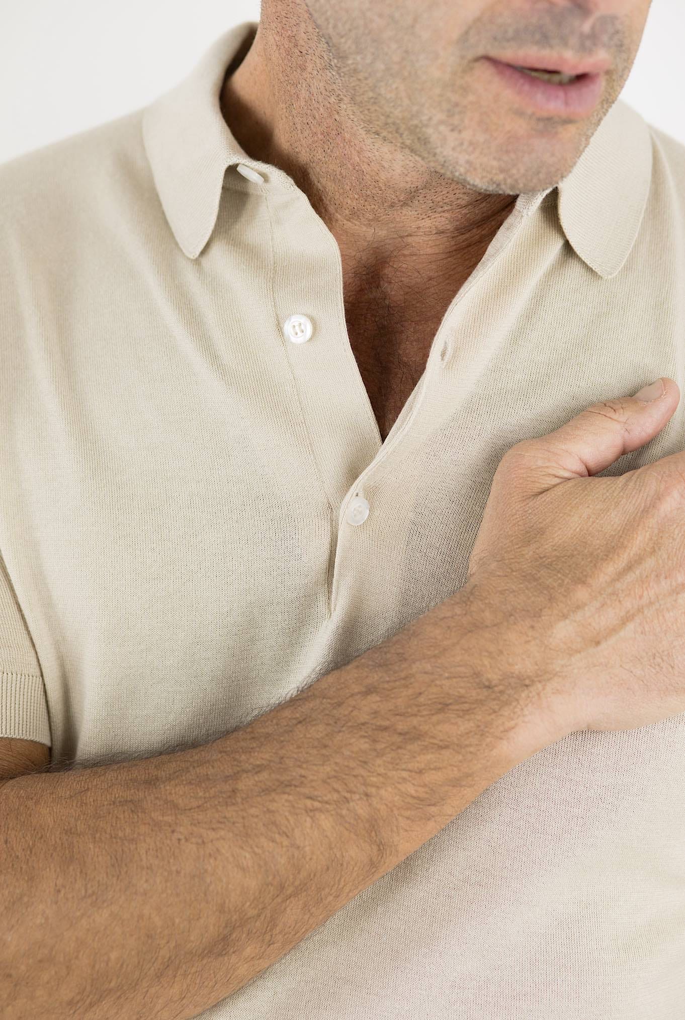 JOHN SMEDLEY Polo mod. Adrian Cotone Sea Island Beige - Guarino Store