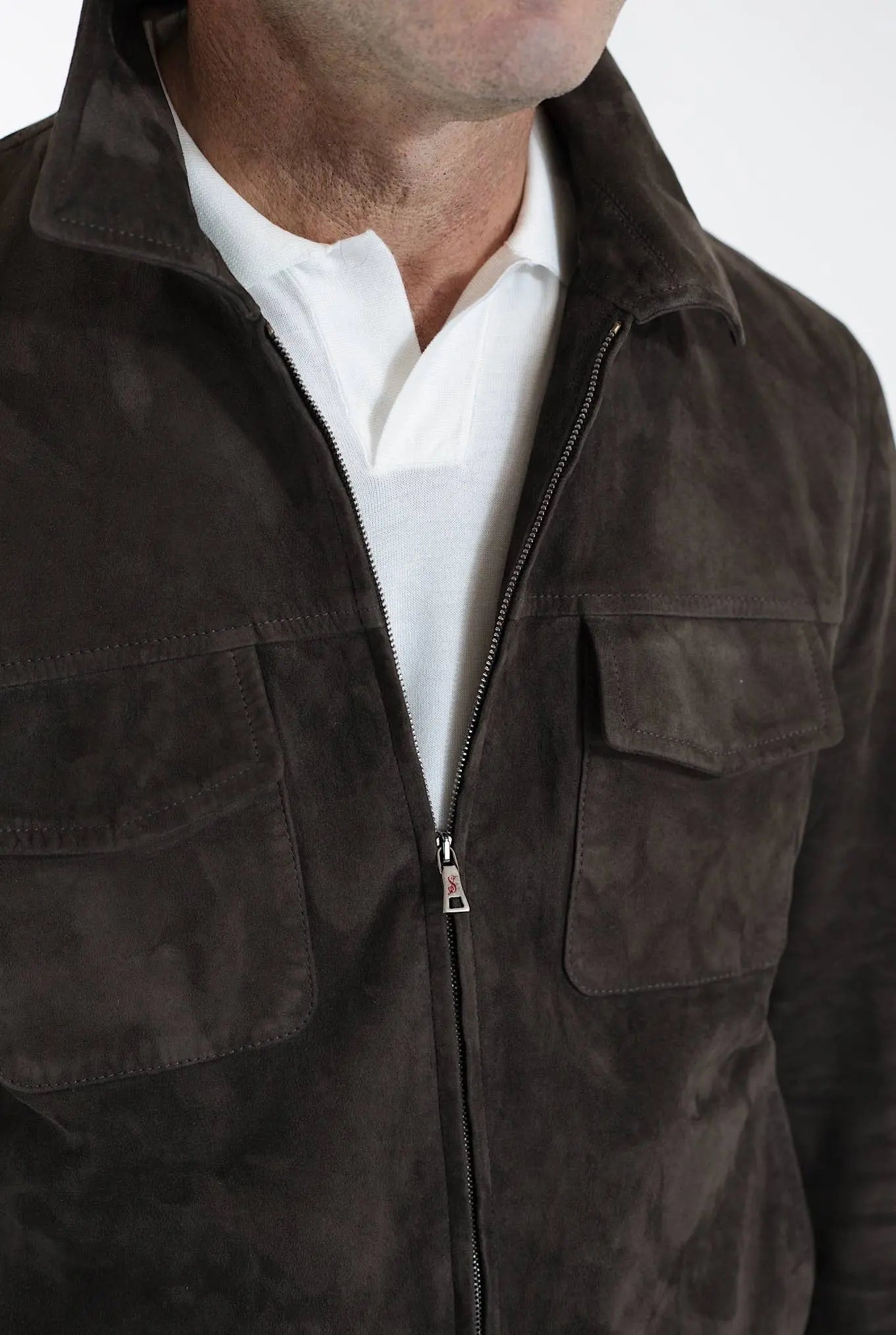STEWART Giubbino Sfoderato in Suede Testa di Moro - Guarino Store