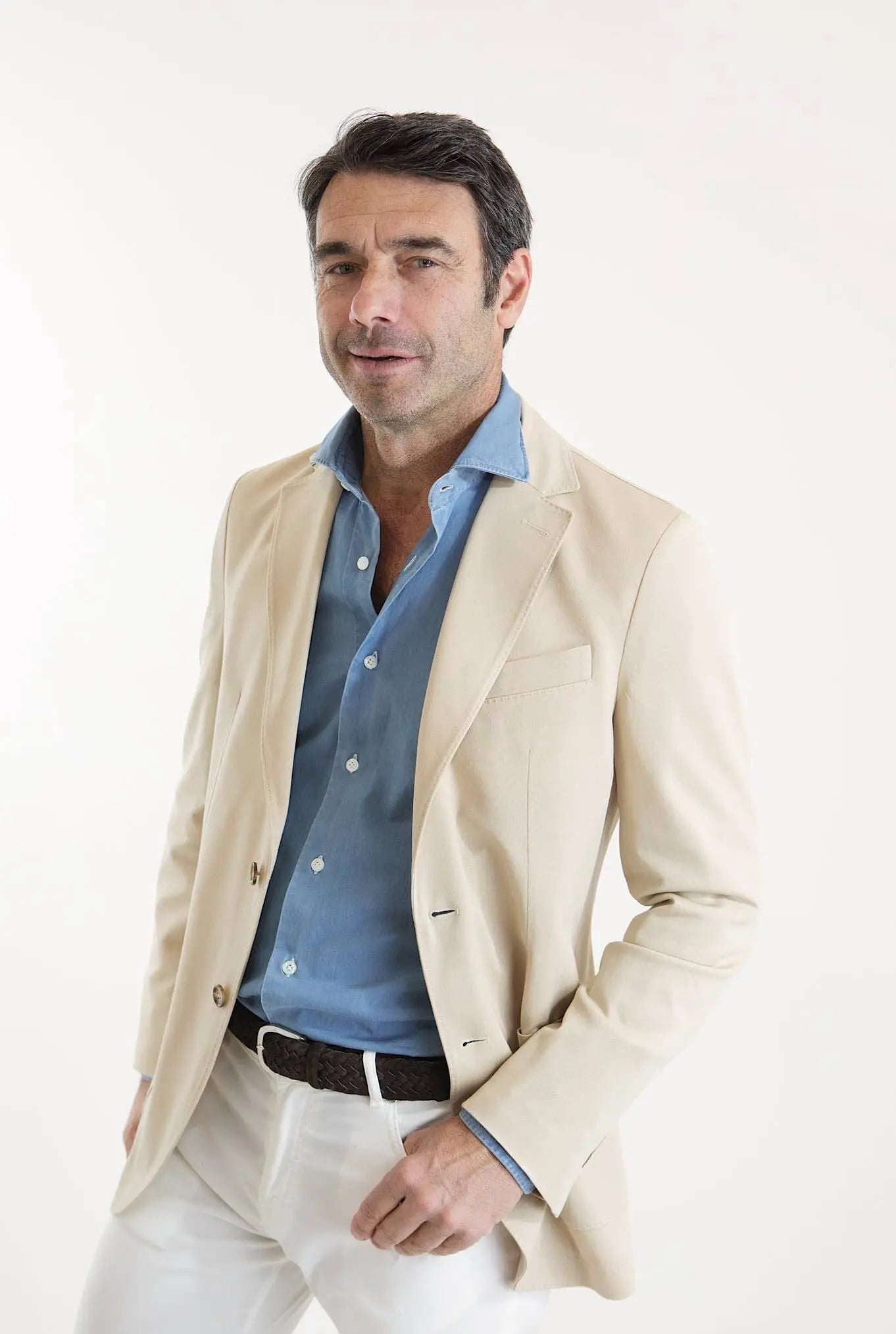 CIRCOLO 1901 Giacca Monopetto Jersey Cotone Beige Chiaro - Guarino Store