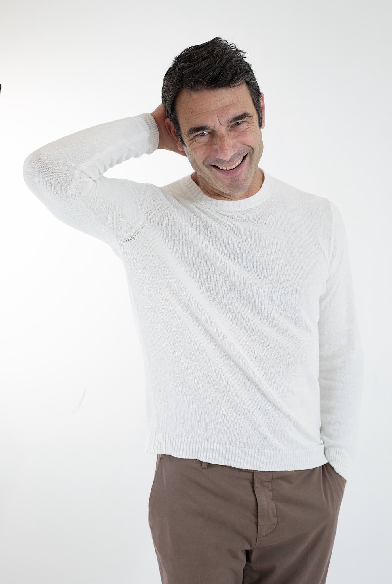 SETTEFILI CASHMERE Girocollo ML in Ciniglia Bianco - Guarino Store