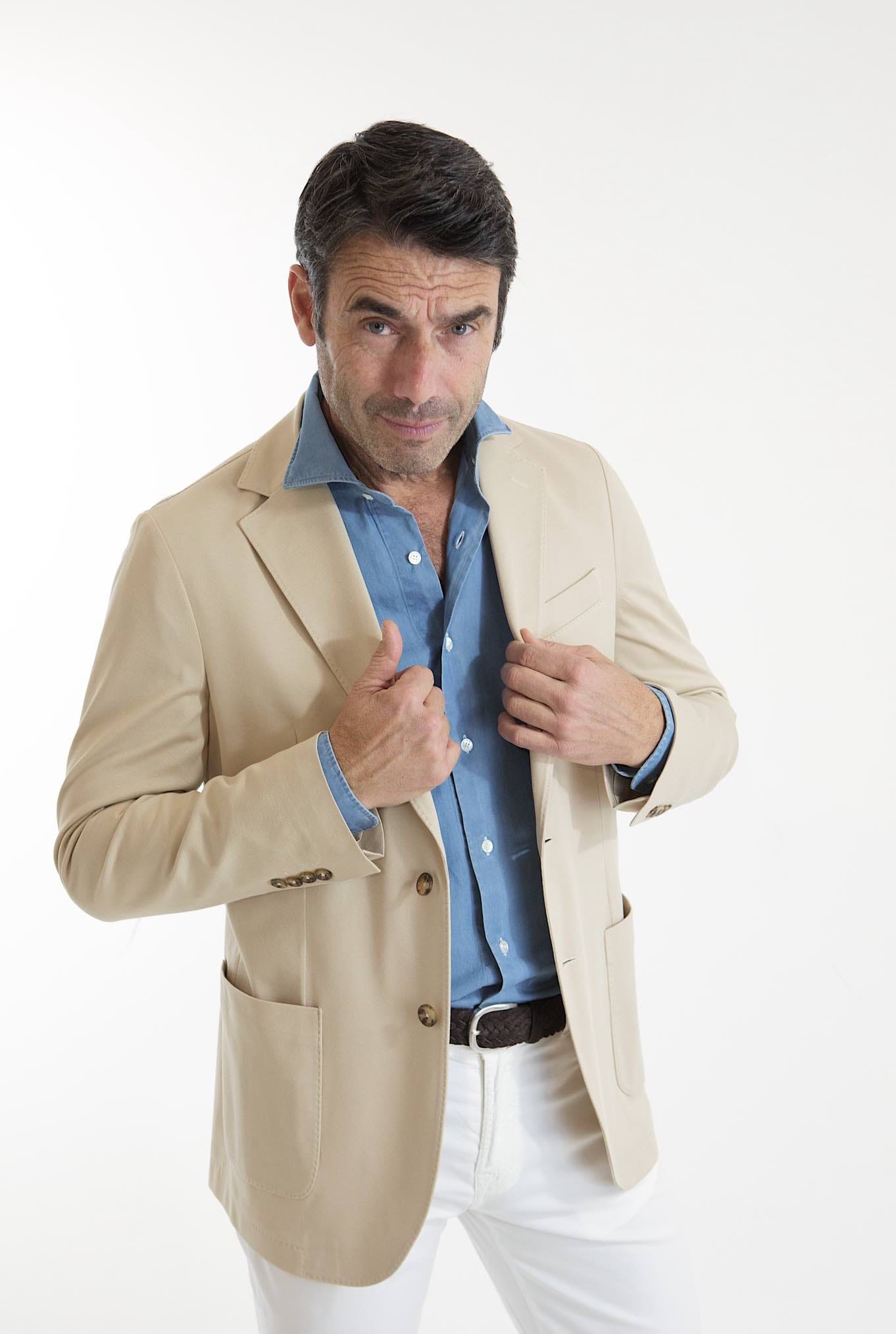 CIRCOLO 1901 Giacca Monopetto Jersey Cotone Beige Chiaro - Guarino Store