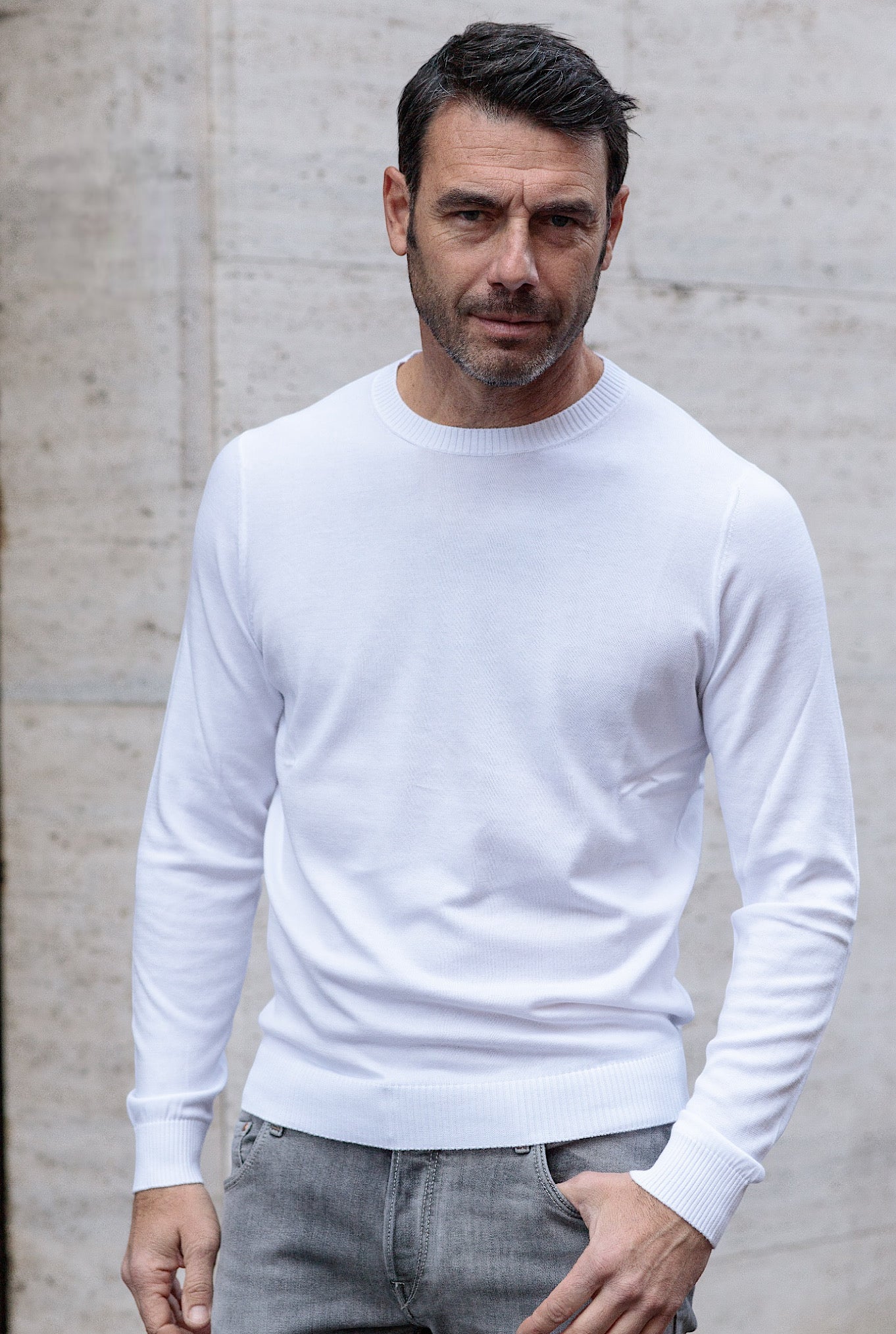 MALO Girocollo Cotone Super Soft Bianco - Guarino Store