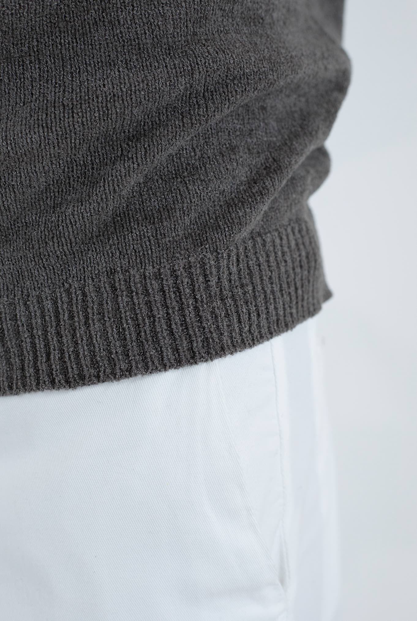 SETTEFILI CASHMERE Girocollo ML in Ciniglia Tortora Scuro - Guarino Store