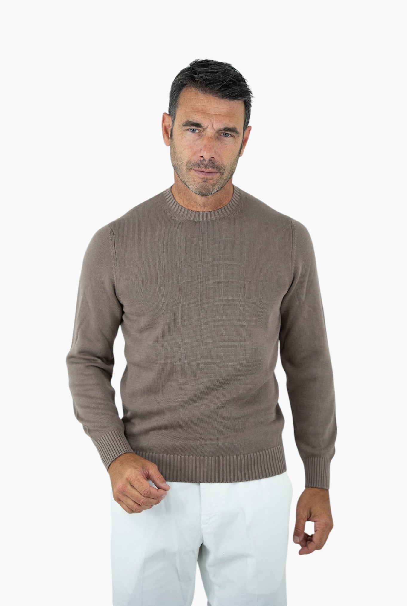 GUARINO Girocollo 2 Fili Cotone Beige - Guarino Store