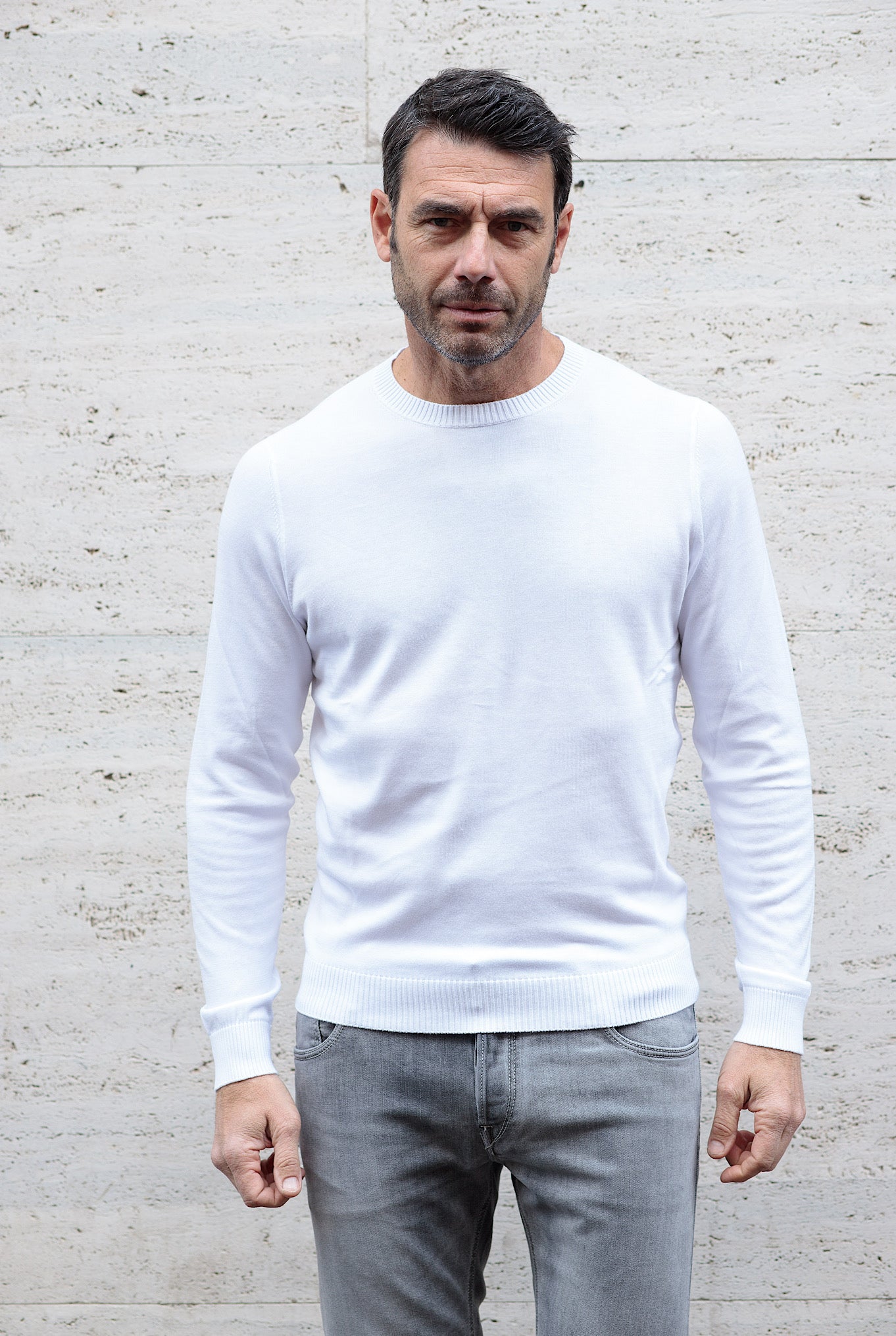 MALO Girocollo Cotone Super Soft Bianco - Guarino Store