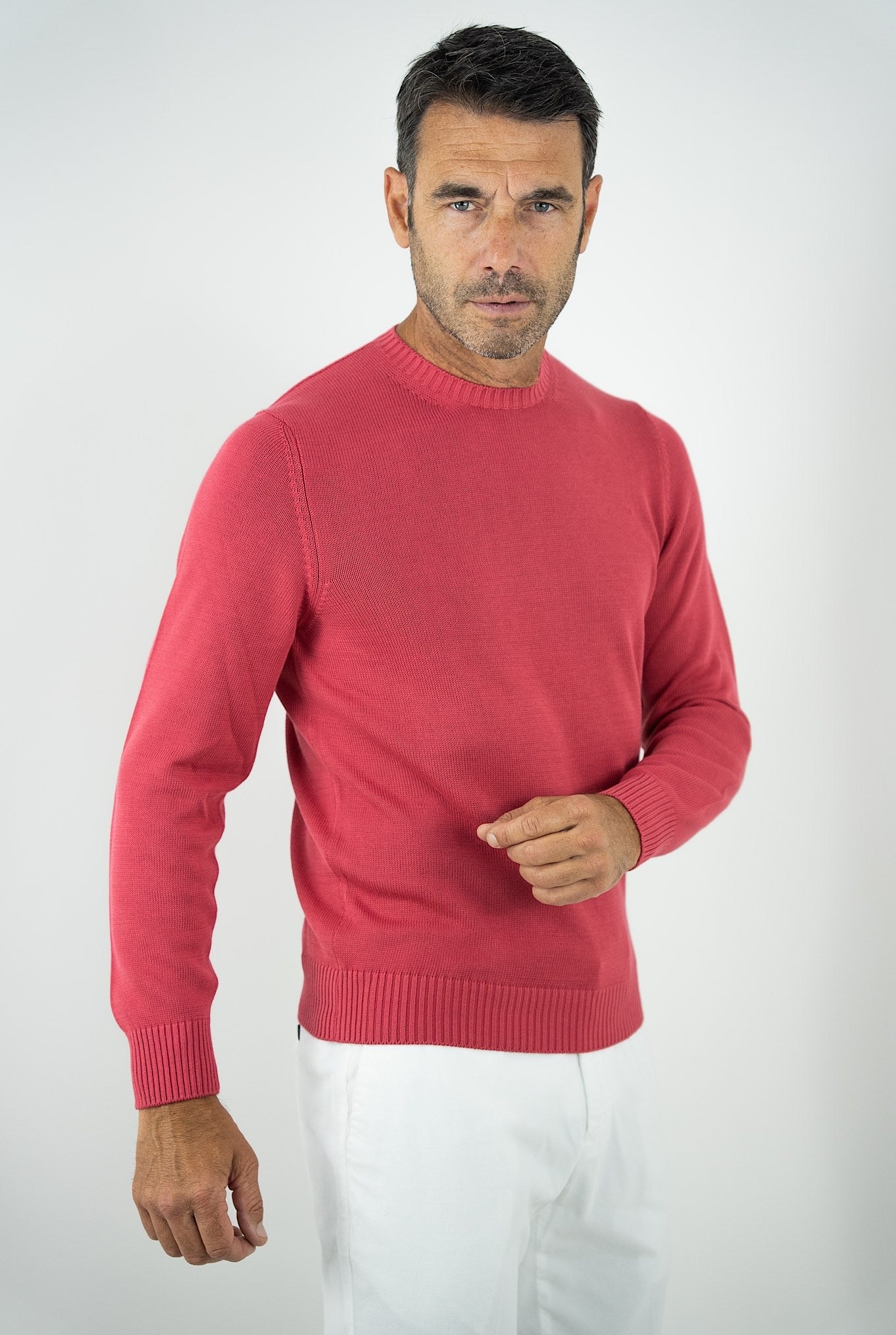 GUARINO Girocollo 2 Fili Cotone Rosso - Guarino Store