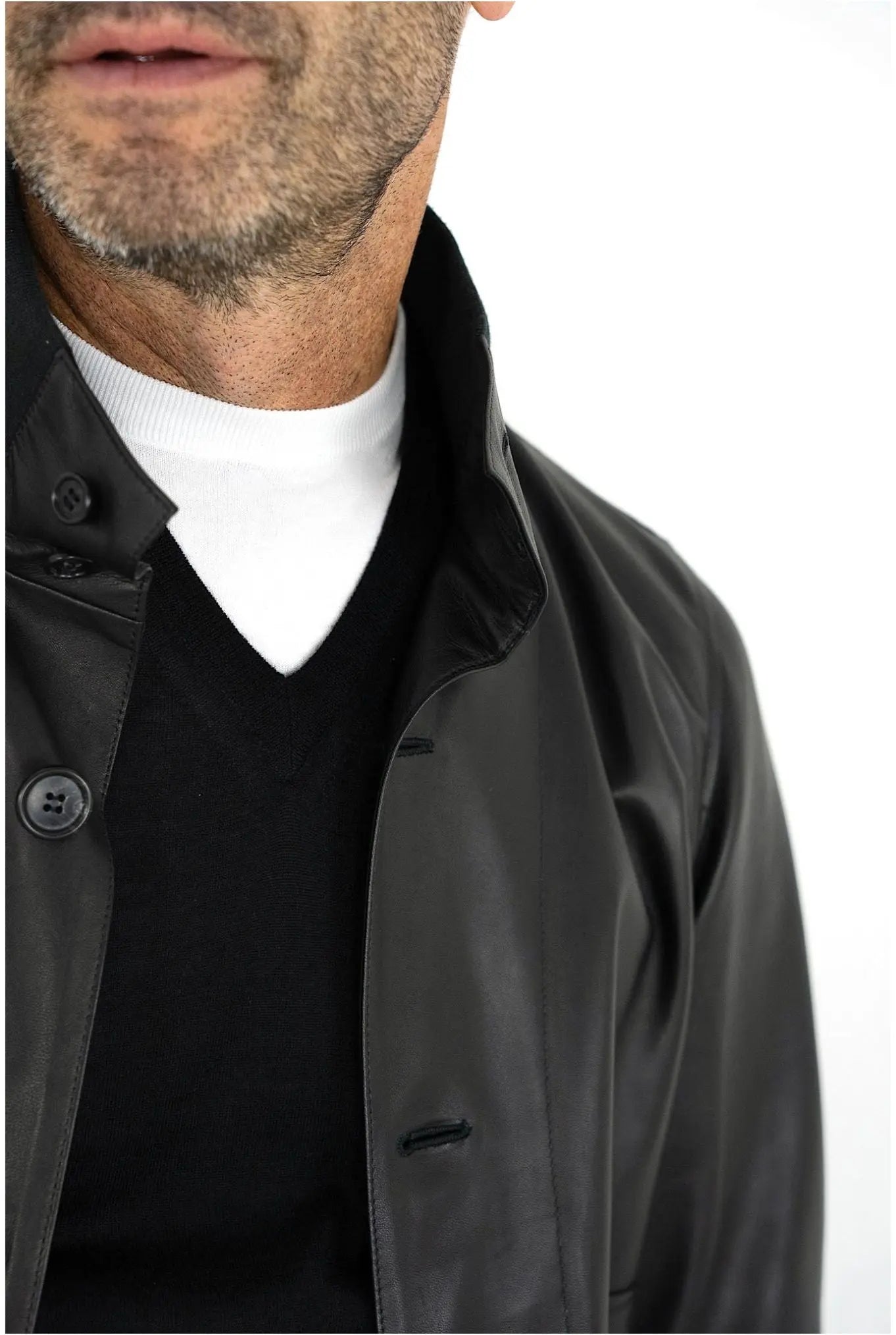 Giubbino Sfoderato Nero in Pelle - Guarino Store