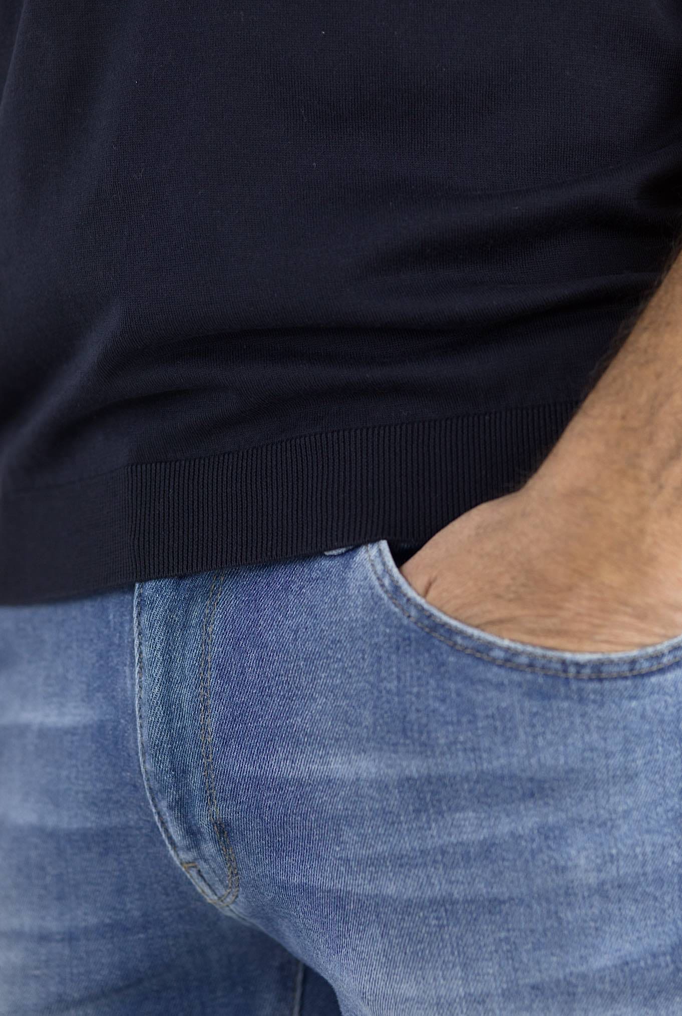 Polo "Adrian" Cotone Sea Island Blu Navy JOHN SMEDLEY