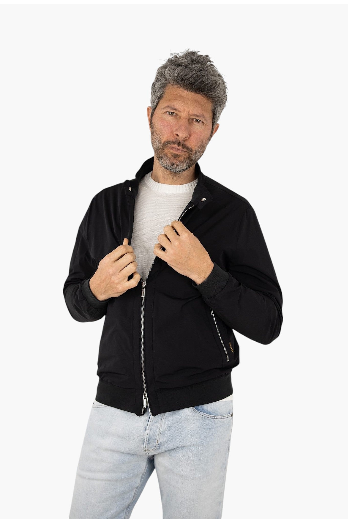 MOORER Bomber mod. Alberti Stretch Water Resistant Blu Scuro