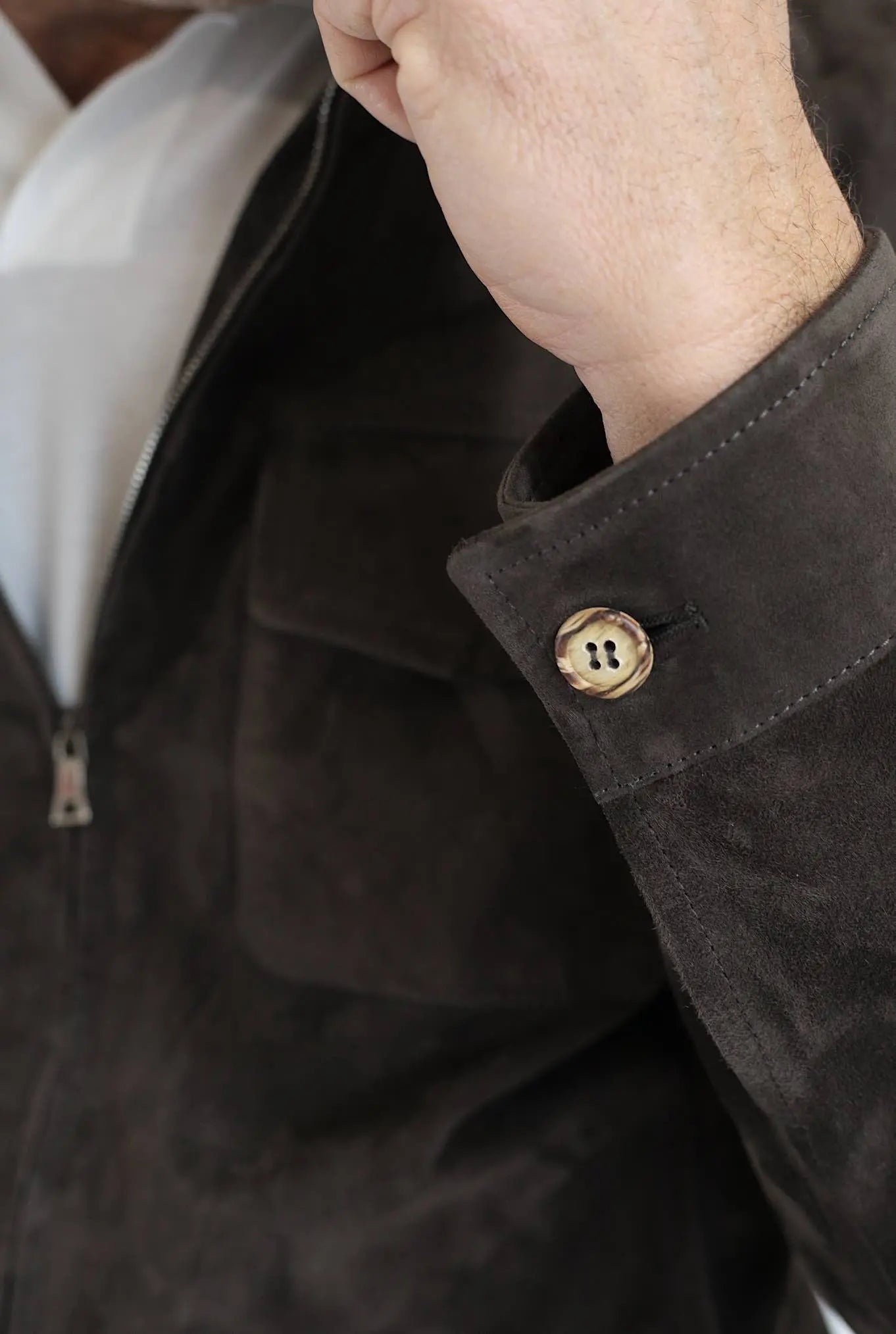 STEWART Giubbino Sfoderato in Suede Testa di Moro - Guarino Store